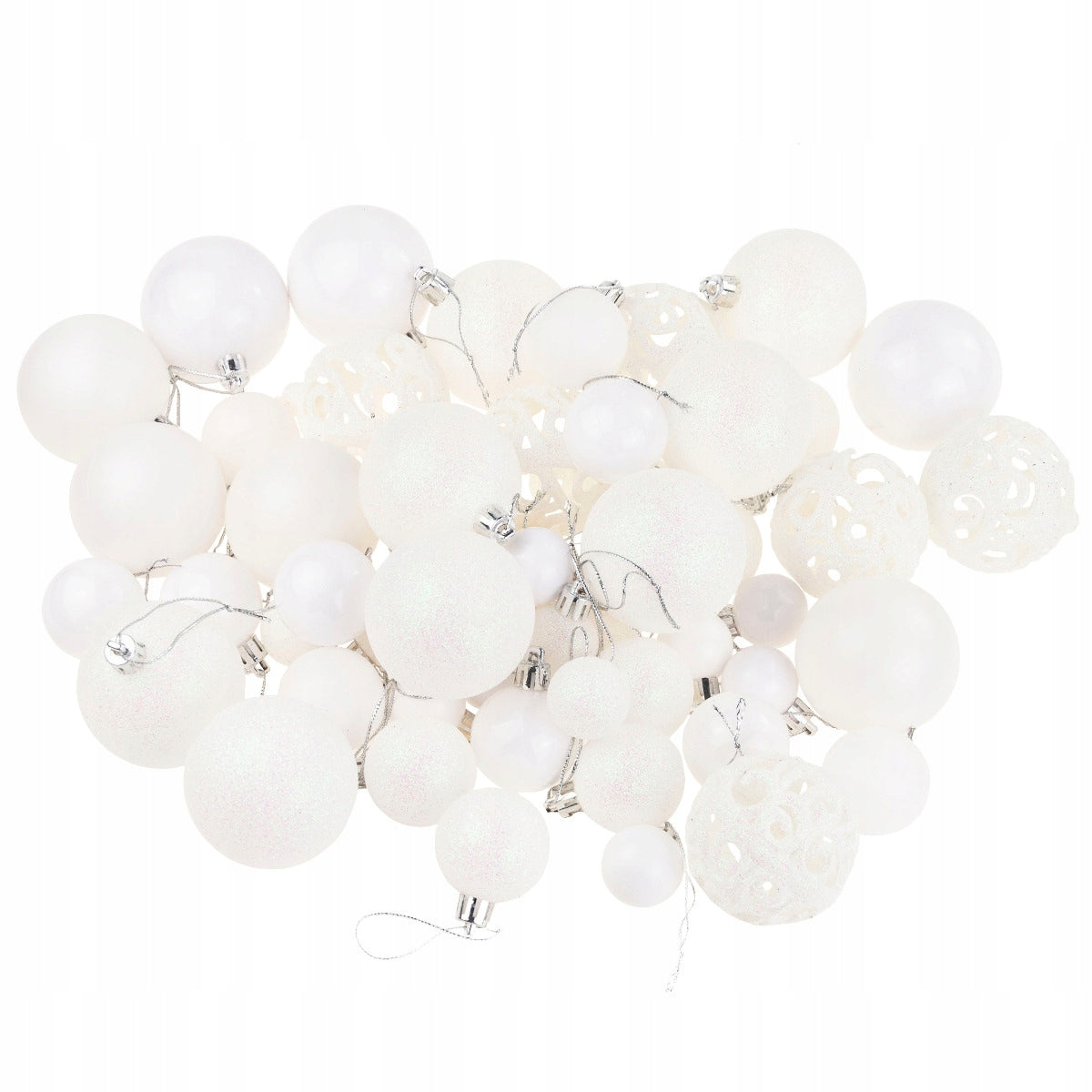 CHRISTMAS TREE BAUBLES WHITE LARGE SET XXL 100pcs PATTERNS BAUBLES 6/4/3cm EAN (GTIN) 5900291547138