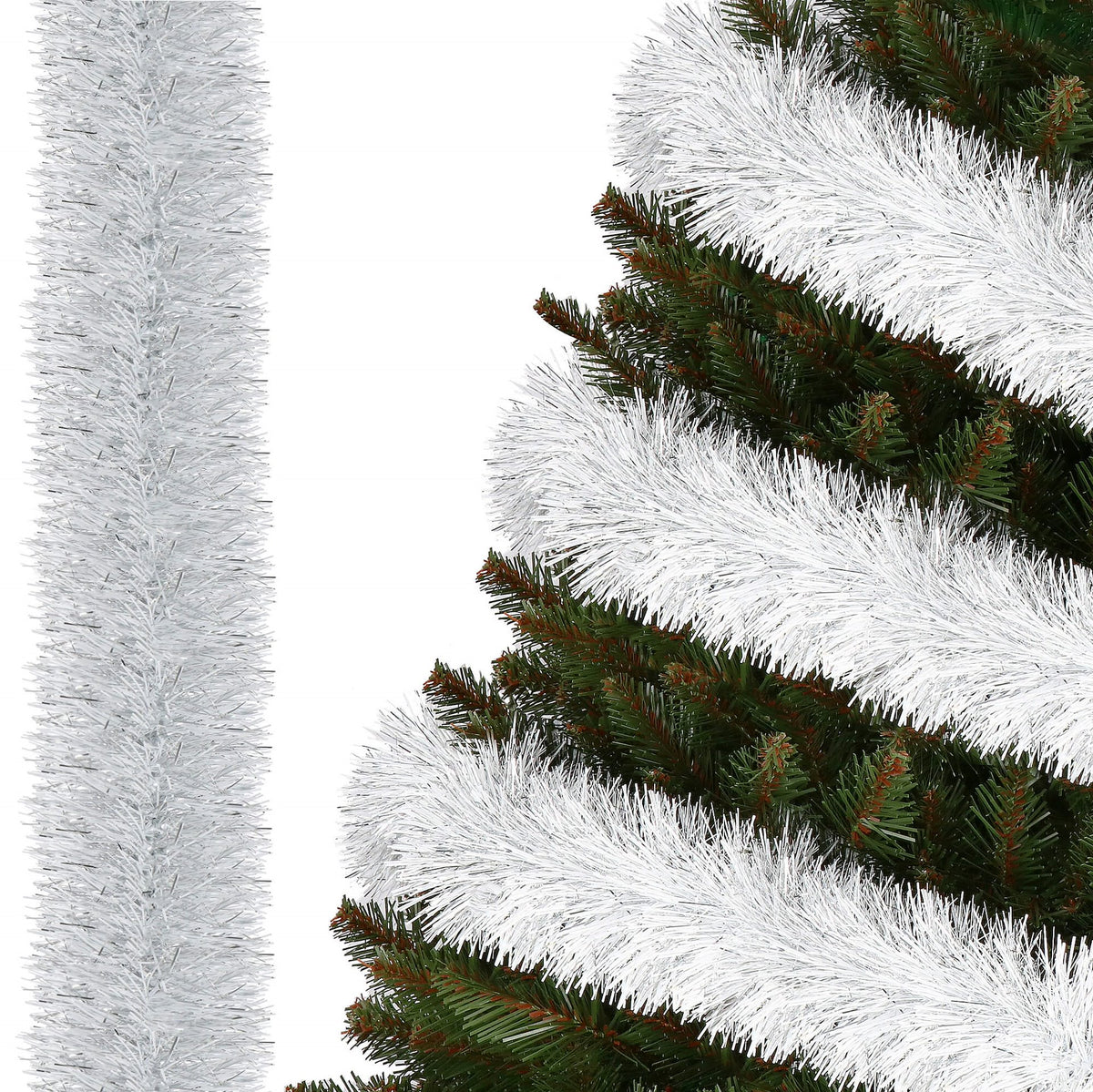CHRISTMAS TREE CHAIN silver 6m CHRISTMAS GARLAND FOR THE CHRISTMAS TREE XXL thick 7cm