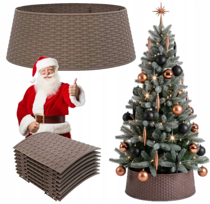 CHRISTMAS TREE COVER FOR STAND CHRISTMAS TREE BASKET FOLDING PLASTIC RATTAN EFFECT