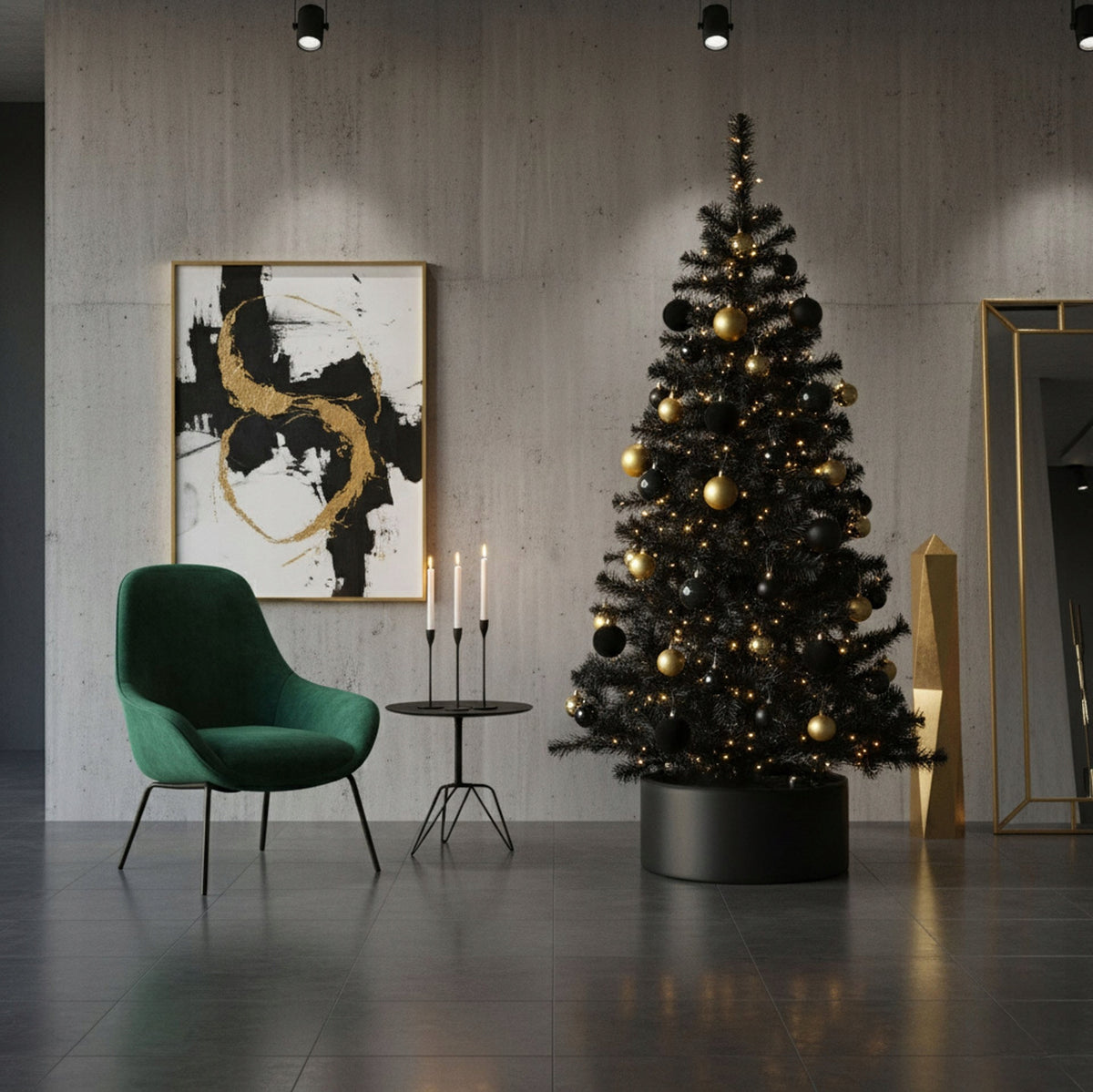 CHRISTMAS TREE FIR BLACK DENSE ARTIFICIAL DELUXE 150cm PREMIUM AS LIVE + FREEBIE Packaging status original