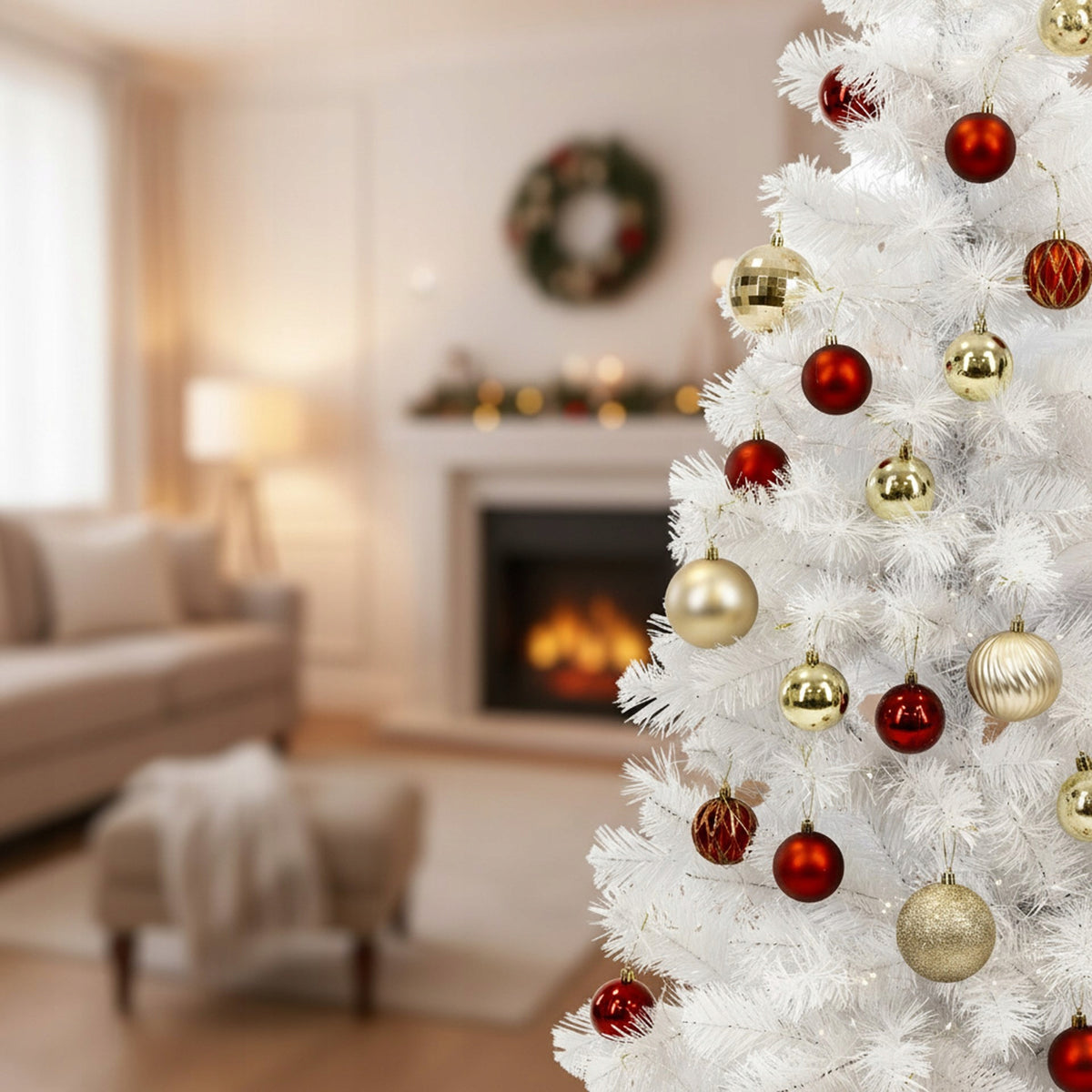 CHRISTMAS TREE FIR WHITE DENSE ARTIFICIAL DELUXE 150cm PREMIUM AS LIVE + FREEBIE Brand Springos