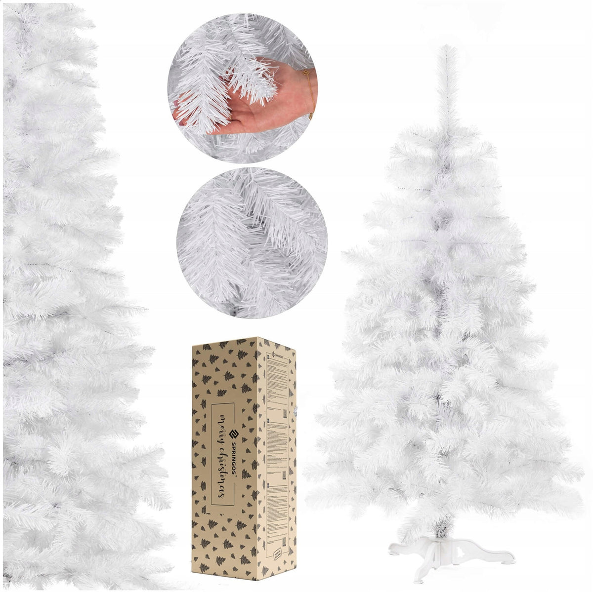 CHRISTMAS TREE FIR WHITE DENSE ARTIFICIAL DELUXE 150cm PREMIUM AS LIVE + FREEBIE Packaging status original