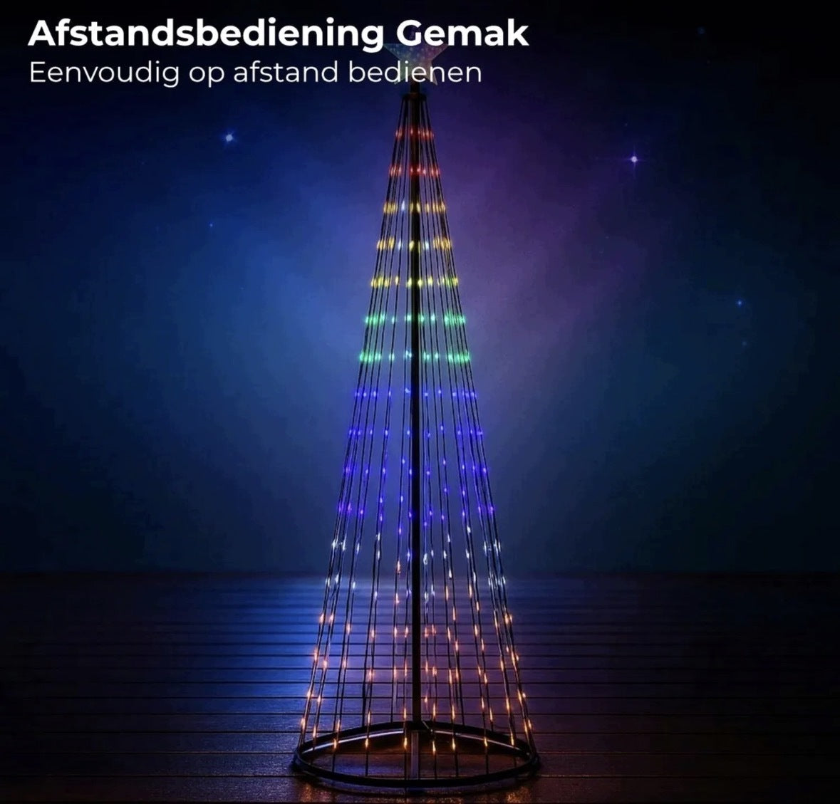 CHRISTMAS TREE LARGE CONE XL 230 cm 370 LED GARDEN TIMER MULTICOLOR 11 functions Manufacturer code 19