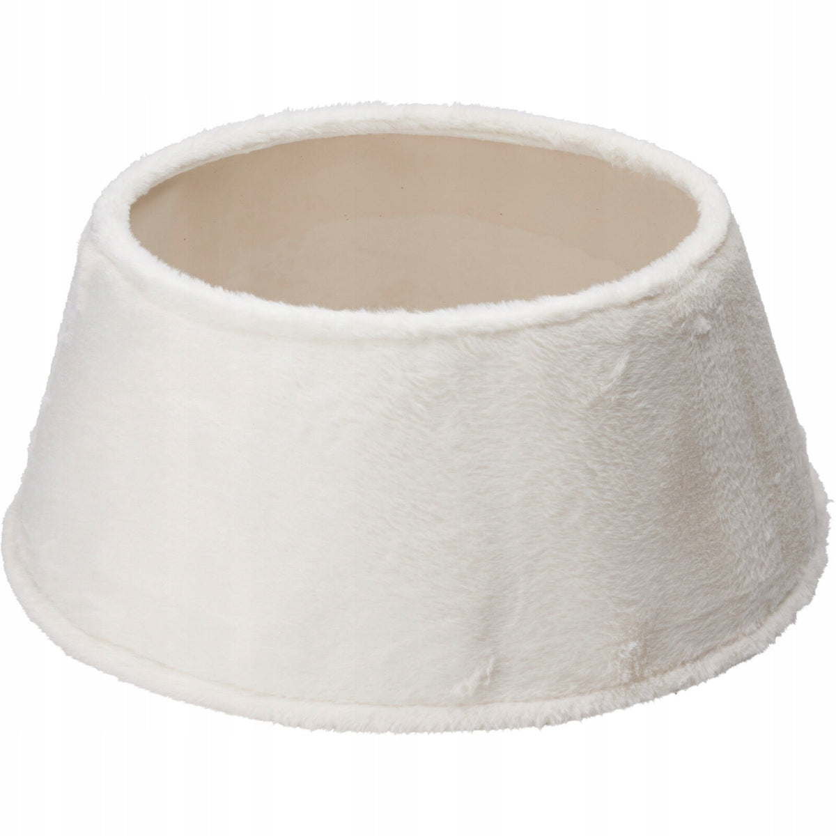 CHRISTMAS TREE MAT FUR WHITE 55X55 CM SLIT POLYESTER EVA