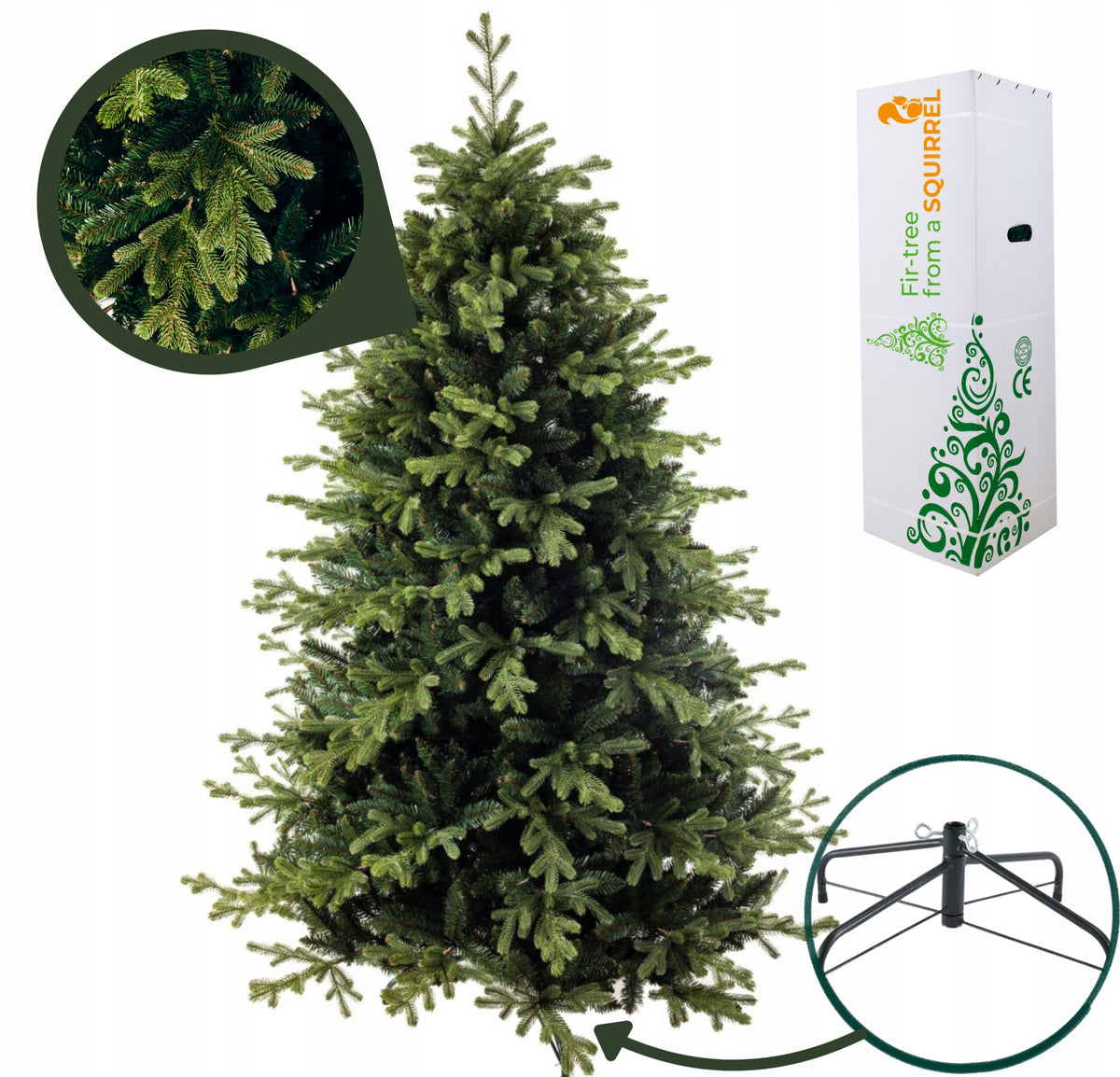 CHRISTMAS TREE PE + PVC SPRUCE ROYAL 210 CM HINGED MECHANISM, DENSE PREMIUM