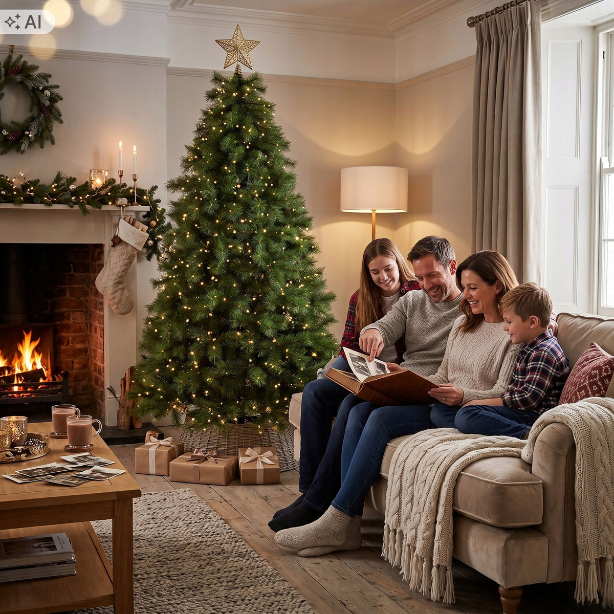 CHRISTMAS TREE PREMIUM PINE NORDIC GREEN 210cm FIR SPRUCE ARTIFICIAL + FREEBIE Packaging status original