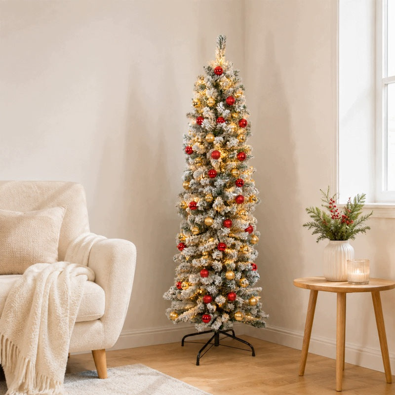 CHRISTMAS TREE SLIM SNOW-COVERED ARTIFICIAL NARROW CONICAL CHRISTMAS PREMIUM 150CM Brand no brand