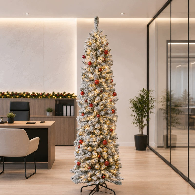 CHRISTMAS TREE SLIM SNOW-COVERED ARTIFICIAL NARROW CONICAL CHRISTMAS PREMIUM 180CM Brand no brand