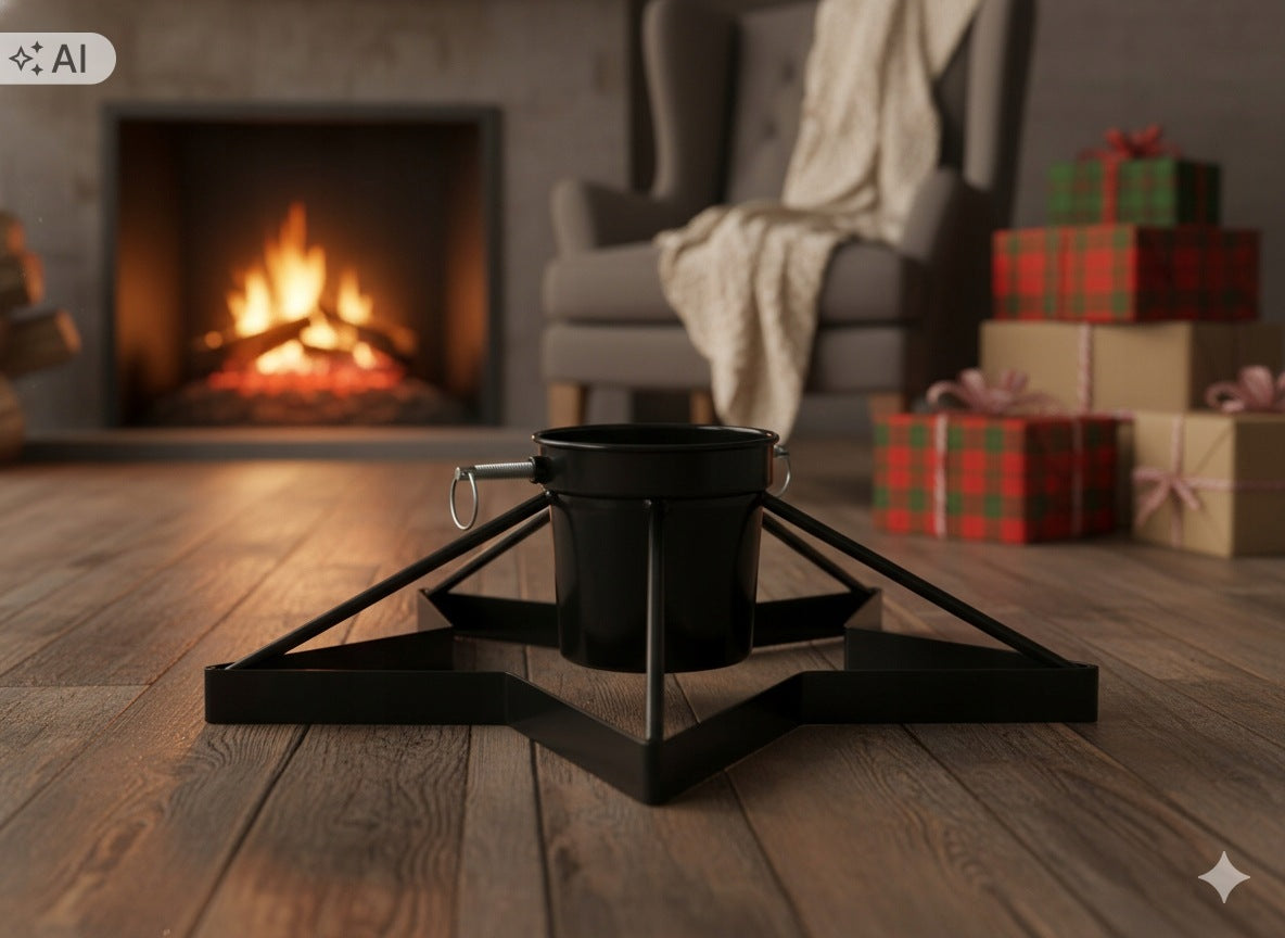 CHRISTMAS TREE STAND STAR 3,5-12 CM ADJUSTABLE AND WATER CONTAINER Packaging status original