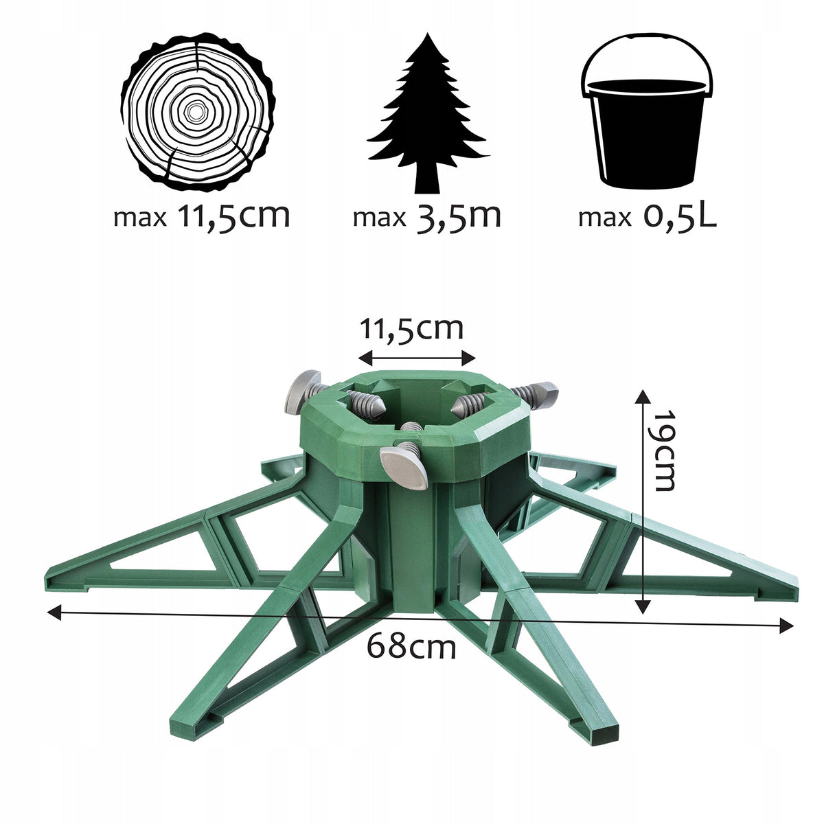 CHRISTMAS TREE STAND TREE UP TO 3.5 M Brand Kadax