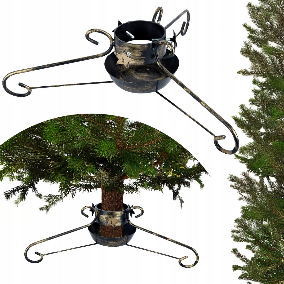 CHRISTMAS TREE STAND WITH A BOWL, LARGE CHRISTMAS TREE, METAL, DECORATIVE STAR Manufacturer code ADG.SCH120.N