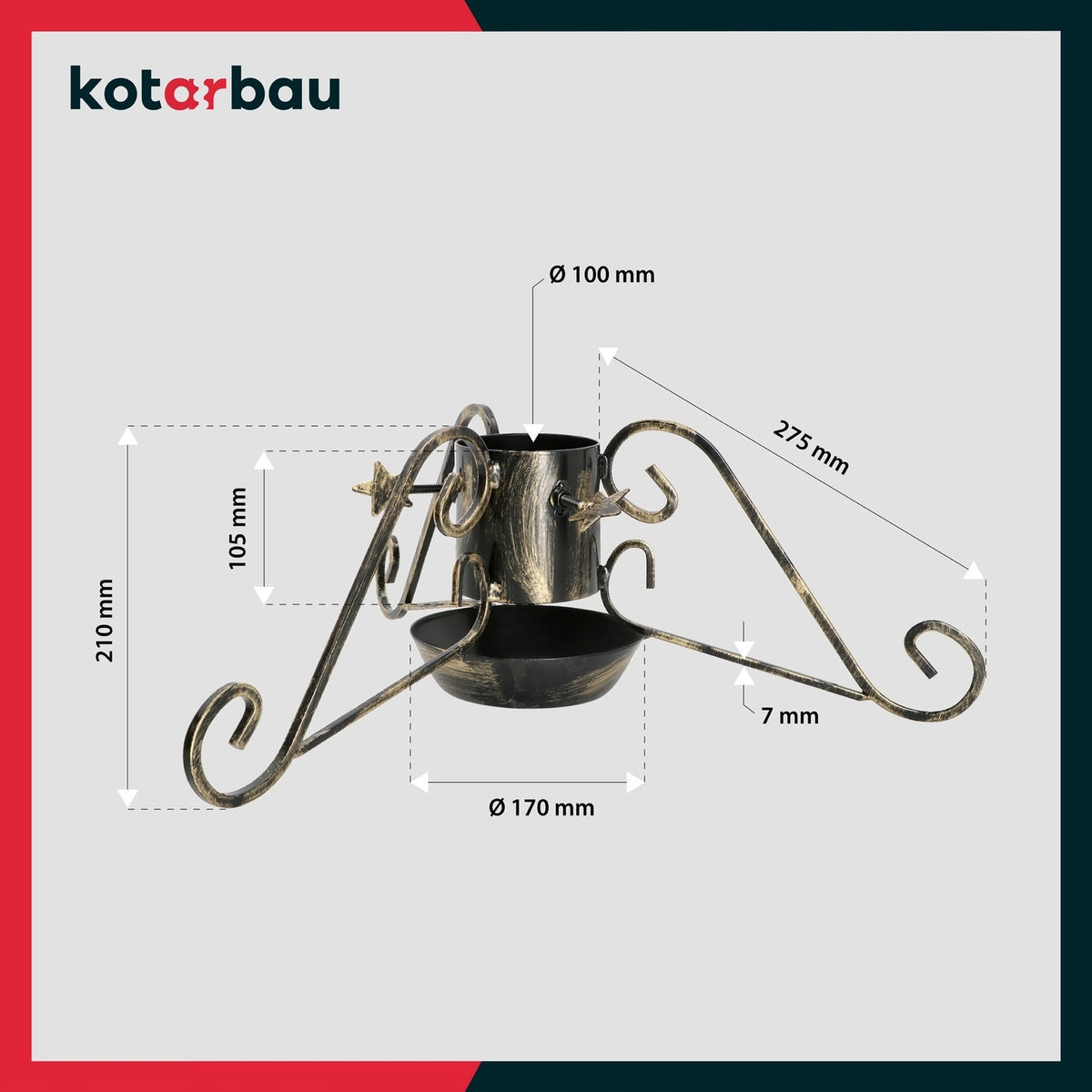 CHRISTMAS TREE Stand WITH WATER STAND for LIVE CHRISTMAS TREE 180 cm METAL Brand Kotarbau
