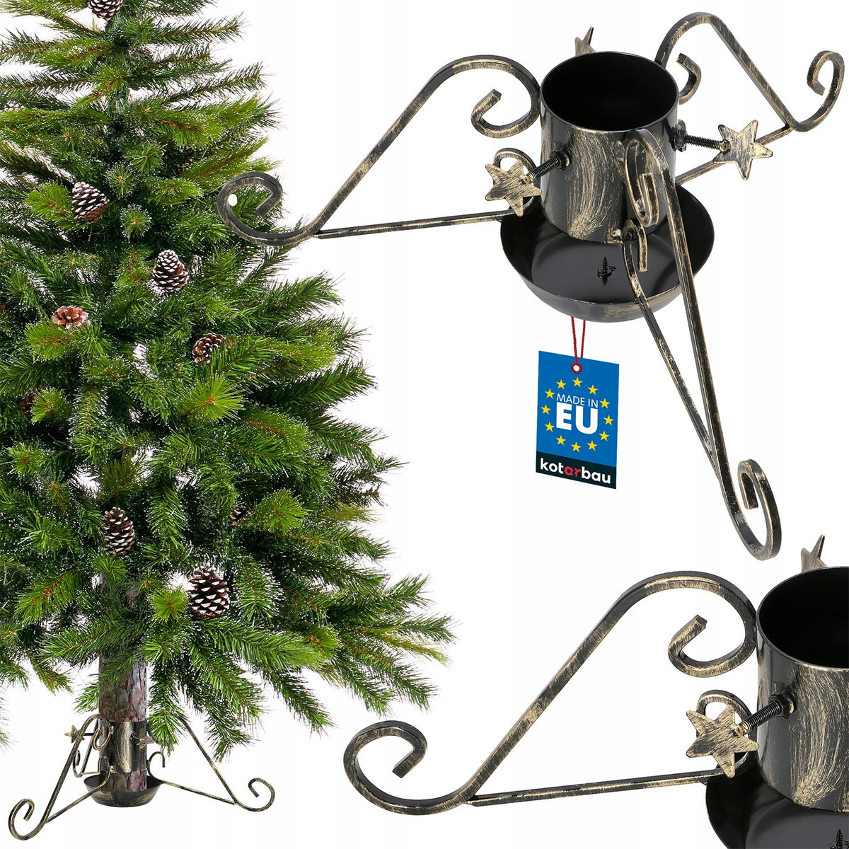 CHRISTMAS TREE Stand WITH WATER STAND for LIVE CHRISTMAS TREE 180 cm METAL