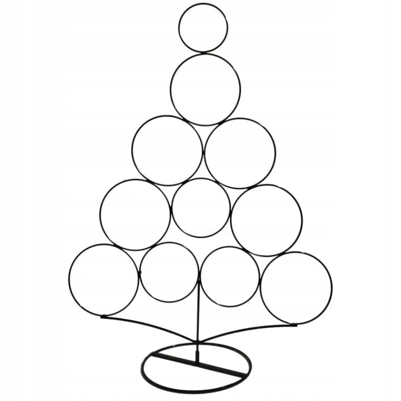 CHRISTMAS TREE with hoop| HANGERS|Stand with metal |CHRISTMAS|DURABLE Black 60 cm