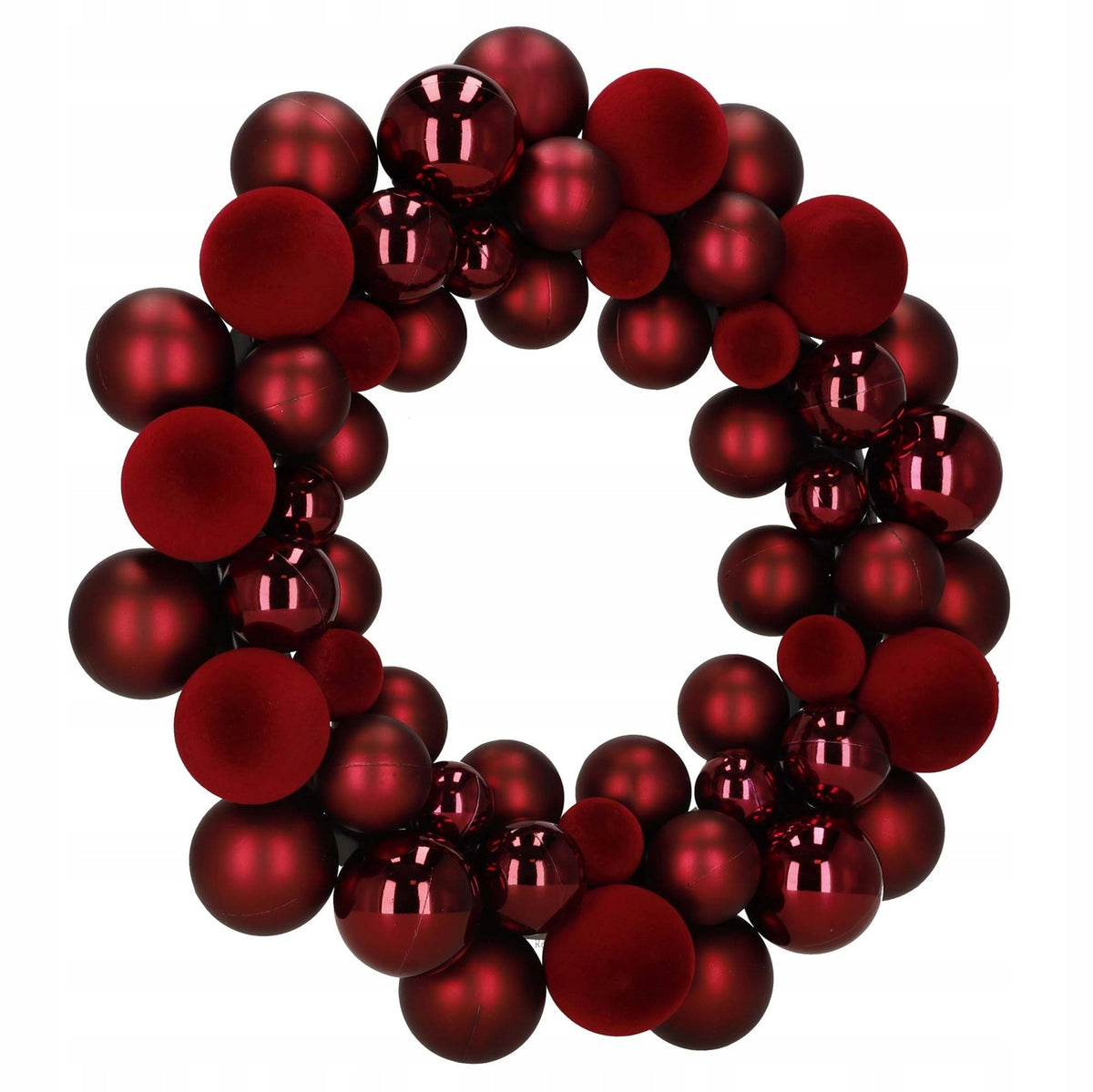 CHRISTMAS WREATH BAUBLE WREATH FOR DOOR CHRISTMAS DECORATION SUEDE 34CM Brand Springos