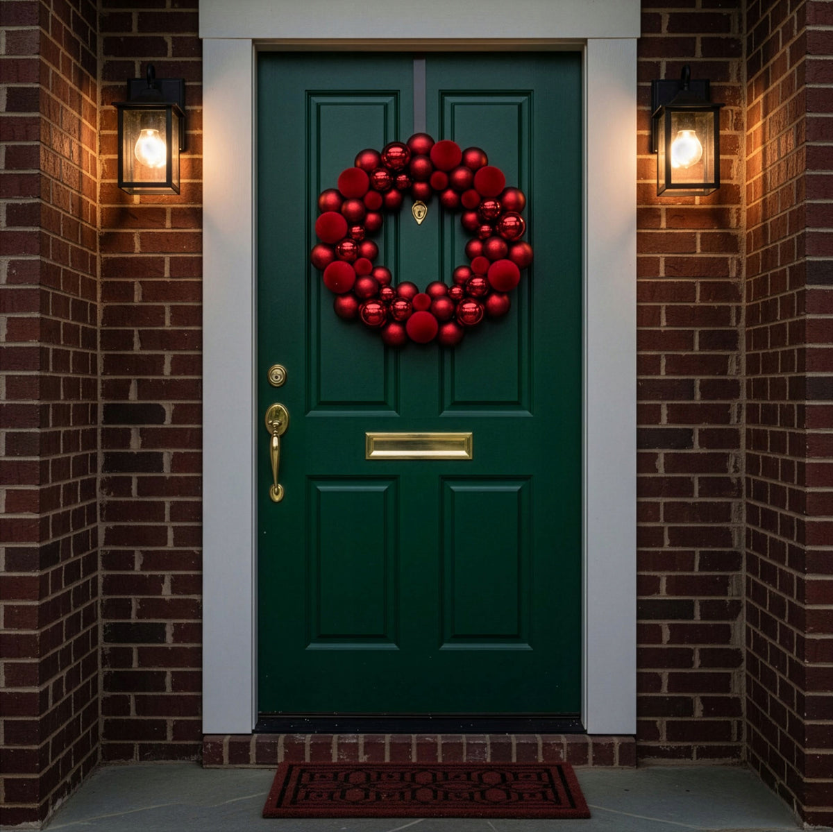 CHRISTMAS WREATH BAUBLE WREATH FOR DOOR CHRISTMAS DECORATION SUEDE 34CM Packaging status original