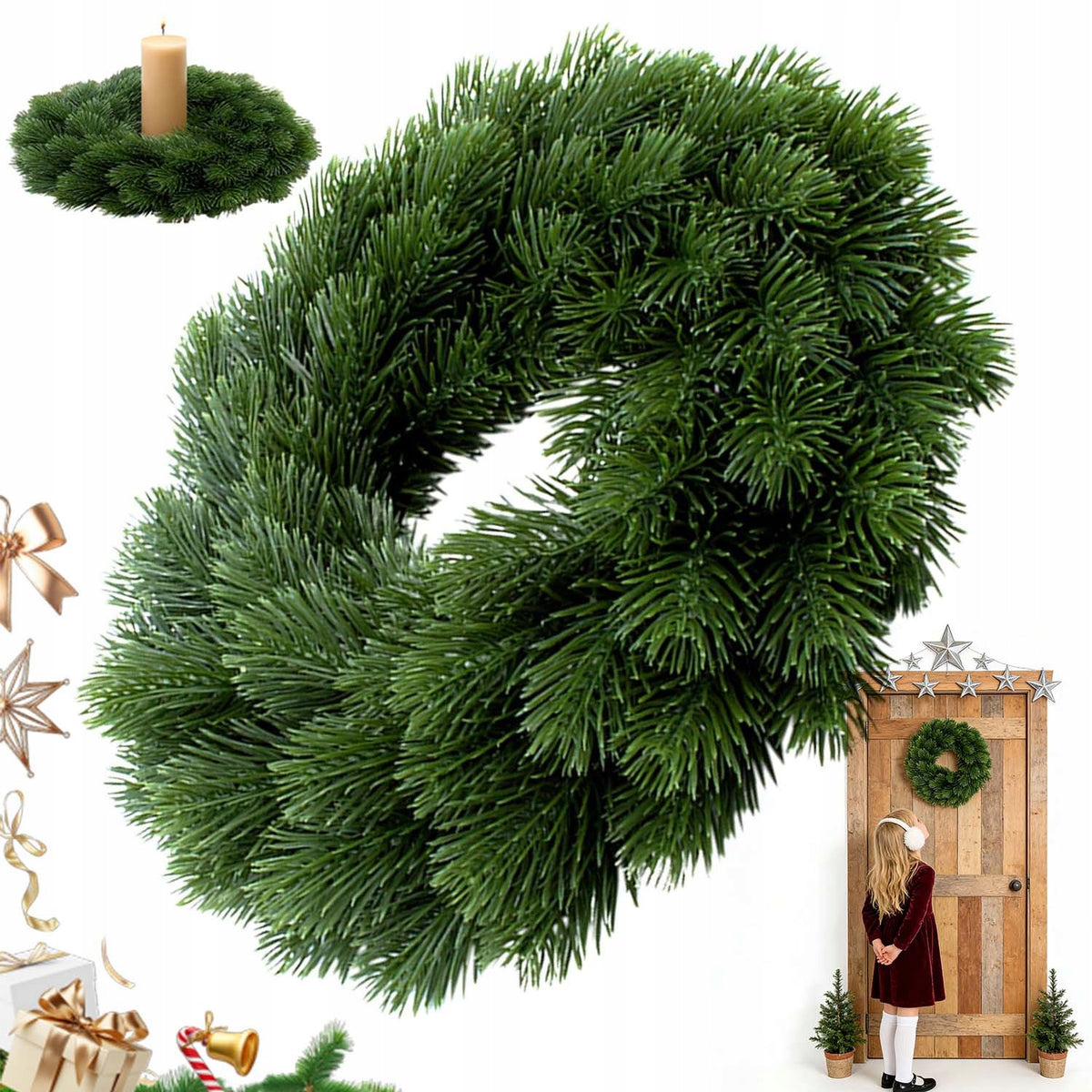 CHRISTMAS WREATH DECORATIVE REED CHRISTMAS WREATH DOOR STAIRCASE