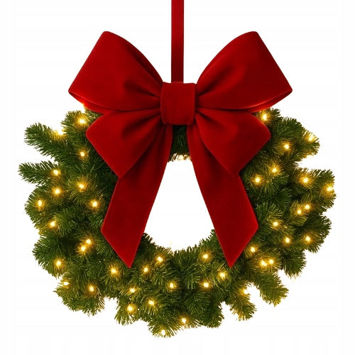 CHRISTMAS WREATH Decorative for Door Dense Green Premium 60 cm Packaging status original