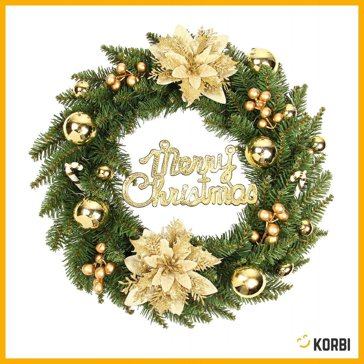 CHRISTMAS WREATH ELEGANT CHRISTMAS DECORATION GOLD WZ3 40CM Packaging status original