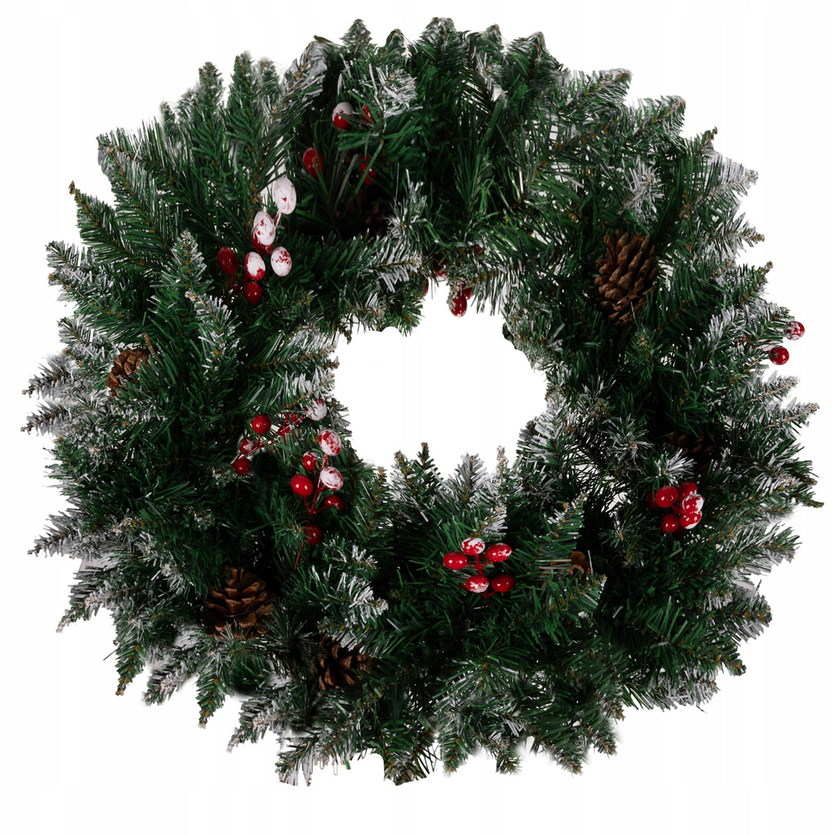 CHRISTMAS WREATH FOR DOOR DECORATIVE ORNAMENT 45CM SNOW-COVERED EAN (GTIN) 5900779944787