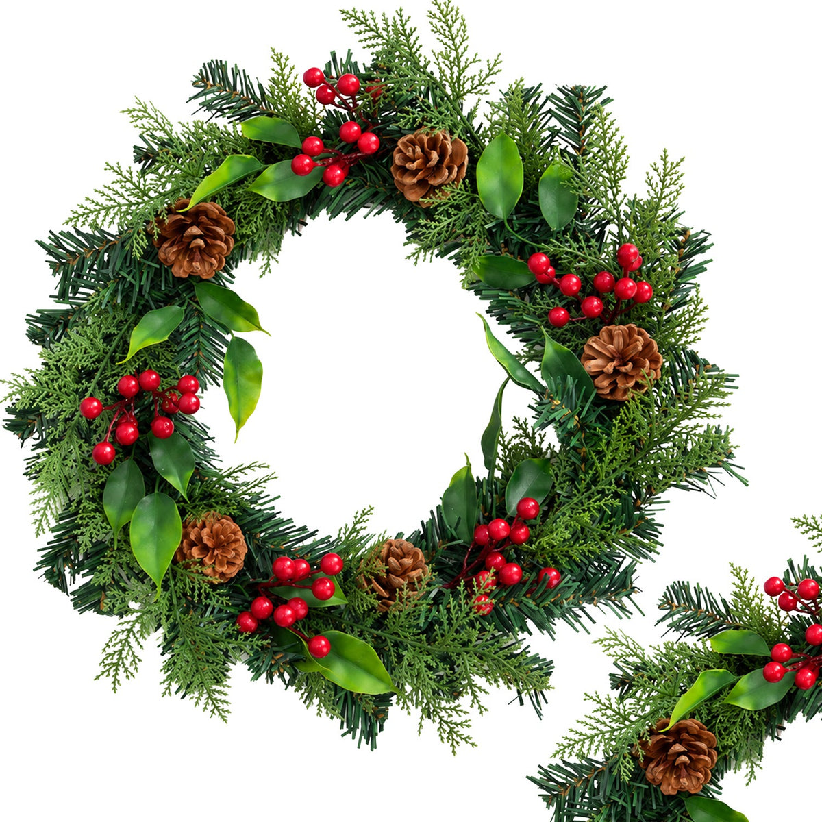 CHRISTMAS WREATH FOR DOOR REED DECORATION CHRISTMAS DECORATION 40CM Packaging status original