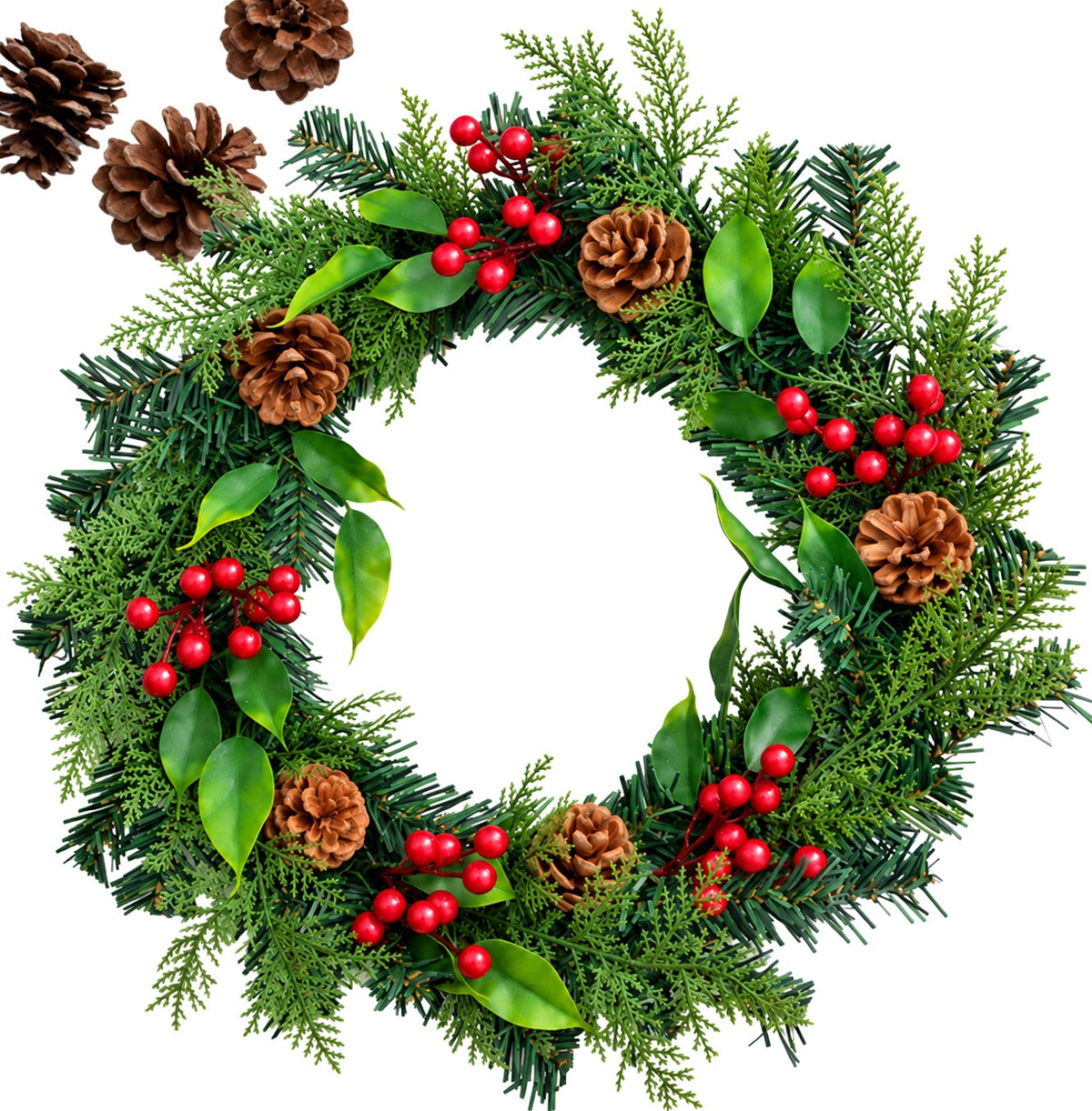 CHRISTMAS WREATH FOR DOOR REED DECORATION CHRISTMAS DECORATION 40CM