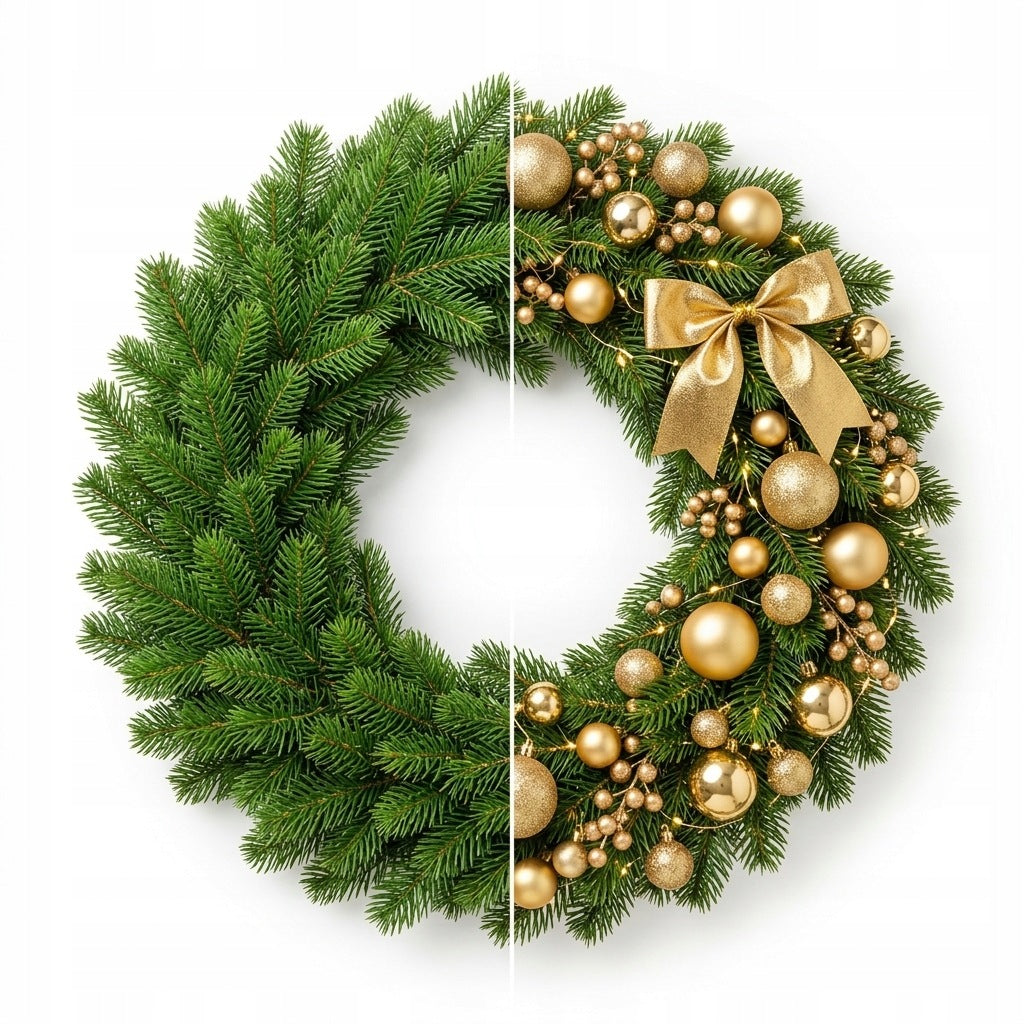 CHRISTMAS WREATH LARGE FOR DOOR TABLE 45 CM WREATH CHRISTMAS Manufacturer code WIANEK ŚWIĄTECZNY