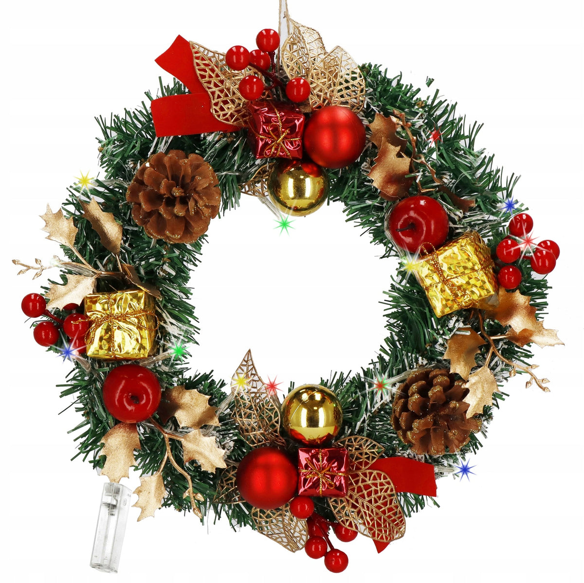 CHRISTMAS WREATH LED GLOWING WREATH DOOR DECORATION 30cm CHRISTMAS Packaging status original