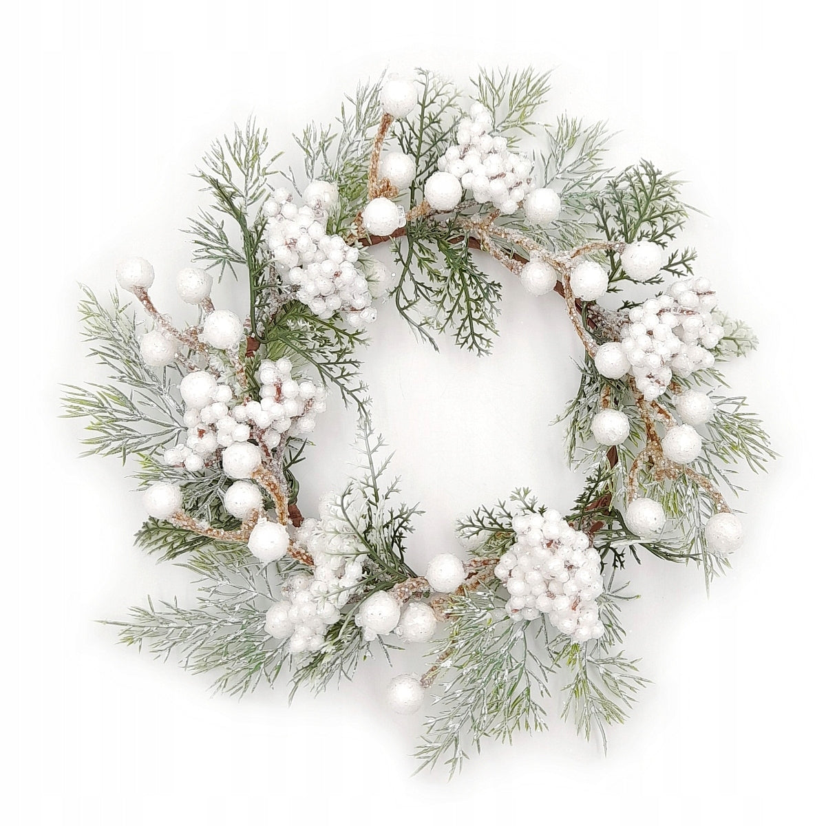 CHRISTMAS WREATH SNOW-COVERED WHITE WINTER WREATH 30 cm