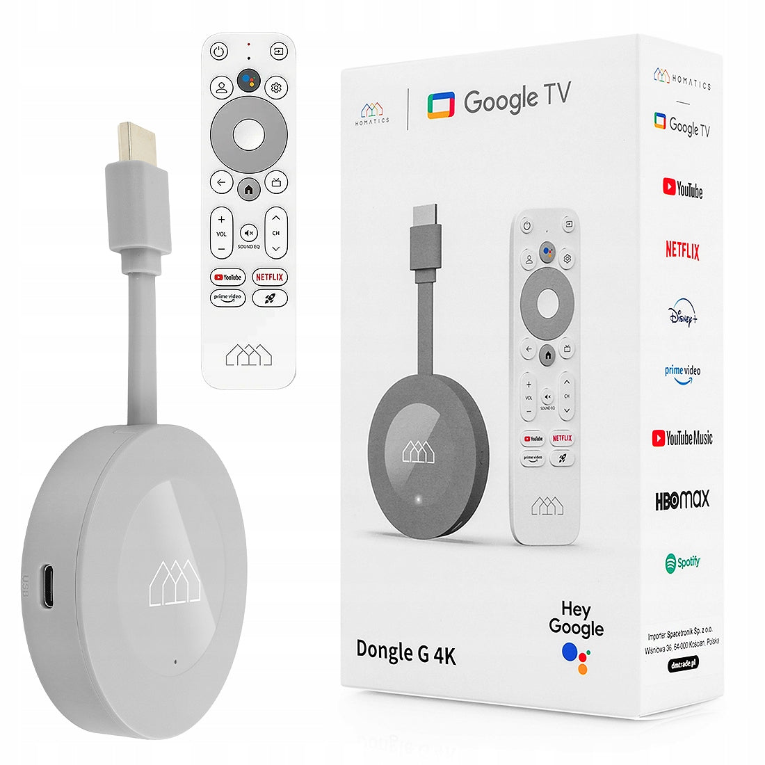 CHROMECAST PLAYER Homatics Dongle G 4K SMART TV Android 2GB RAM 4K WiFi