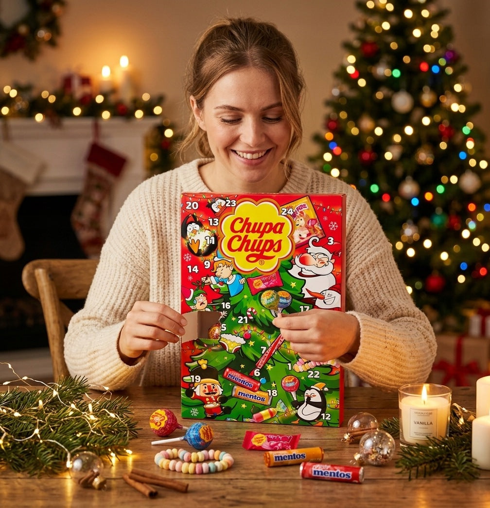 CHUPA CHUPS ADVENT CALENDAR FOR CHILDREN WITH LOLLIPOPS CANDY GUMS Packaging status original