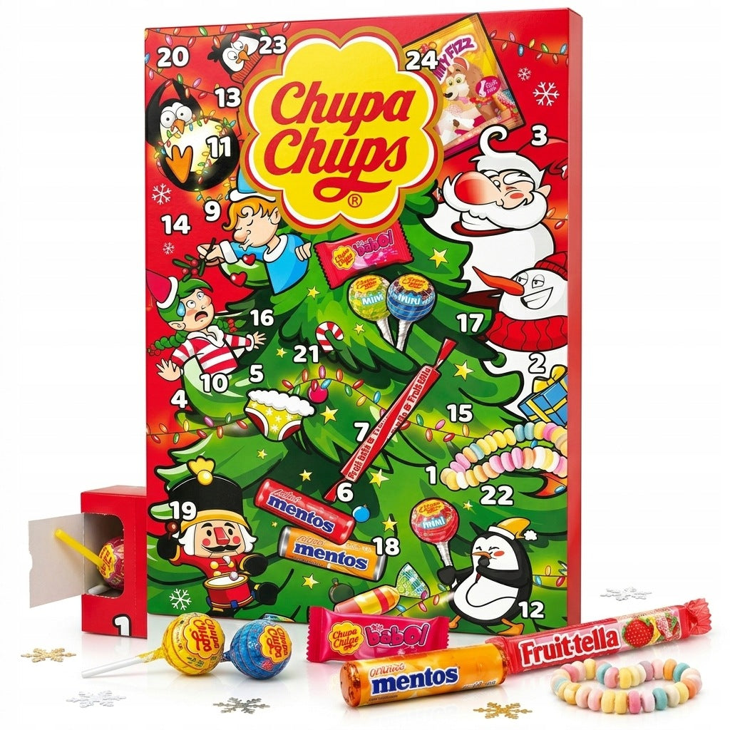 CHUPA CHUPS ADVENT CALENDAR FOR CHILDREN WITH LOLLIPOPS CANDY GUMS