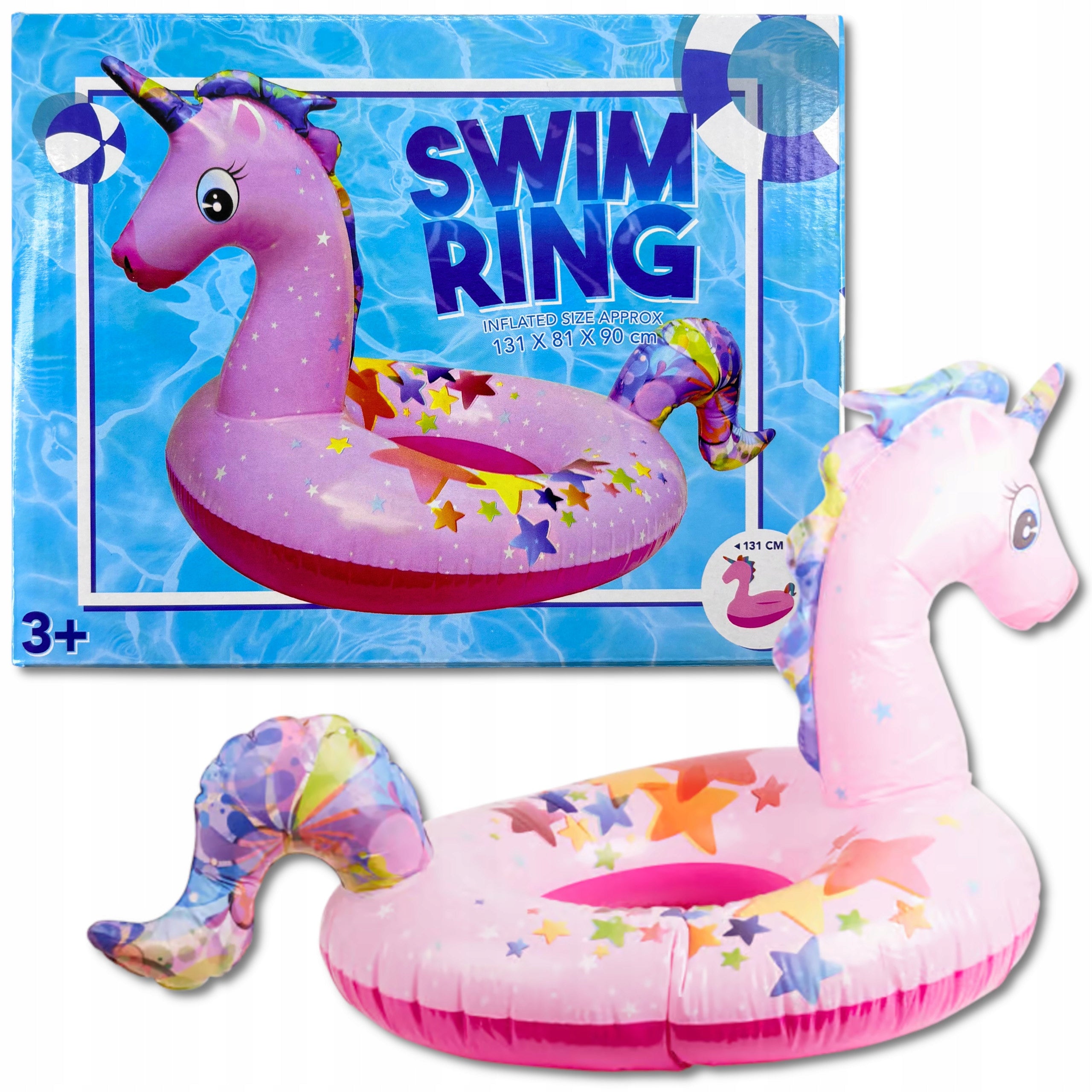 CIRCLE INFLATABLE SWIMMING POOL BEACH UNICORN 131CM