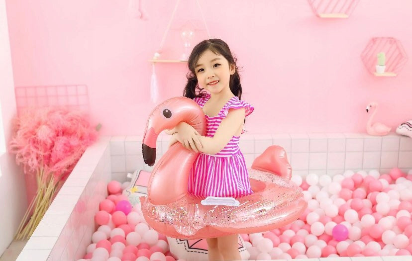 CIRCLE MATTRESS INFLATABLE FLAMINGO XXL ROSE GOLOD WITH SEAT POOL BEACH Manufacturer code koło FLAMING BROKATOWY