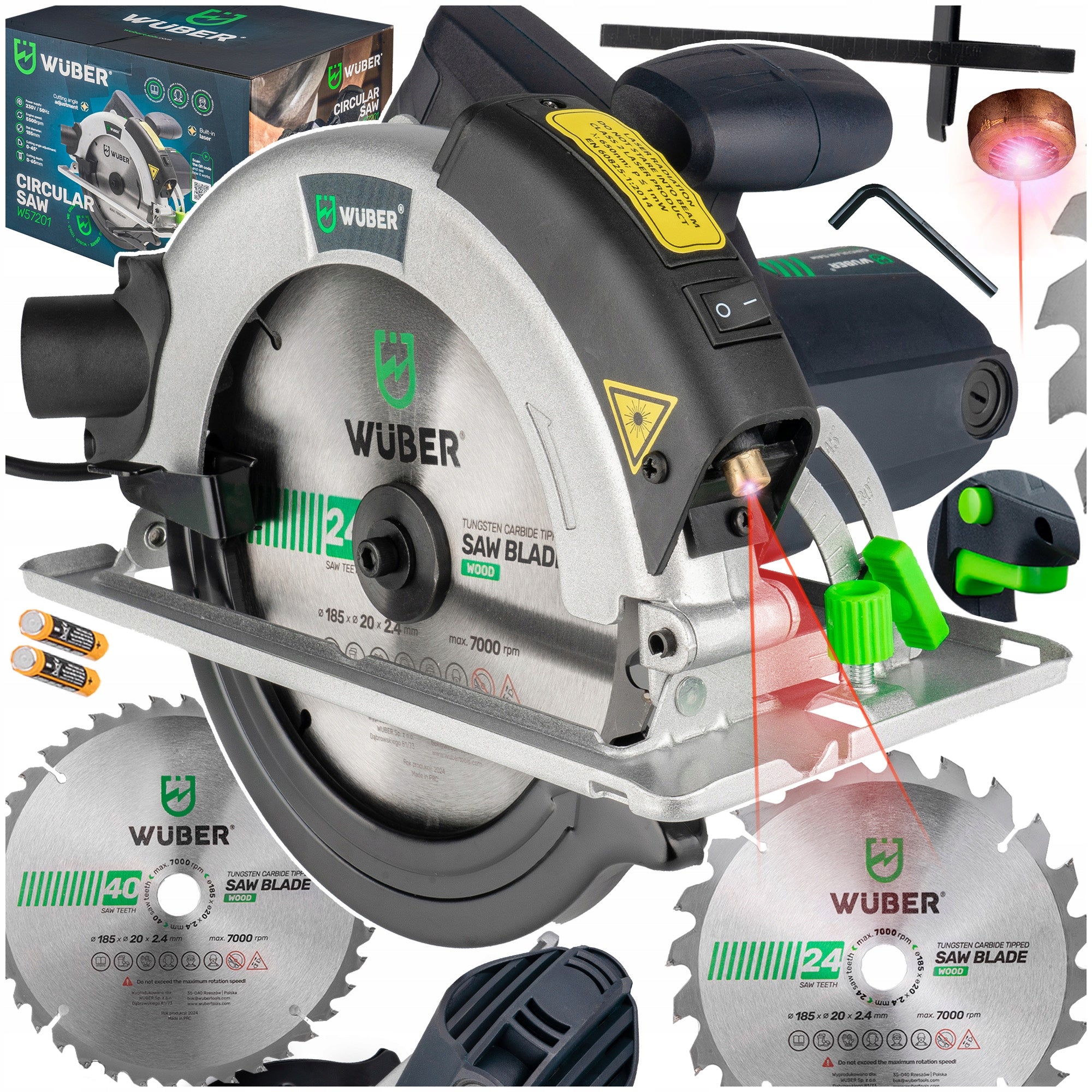 CIRCULAR SAW HAND SAW FOR WOOD WITH LASER 2400 IN STRONG