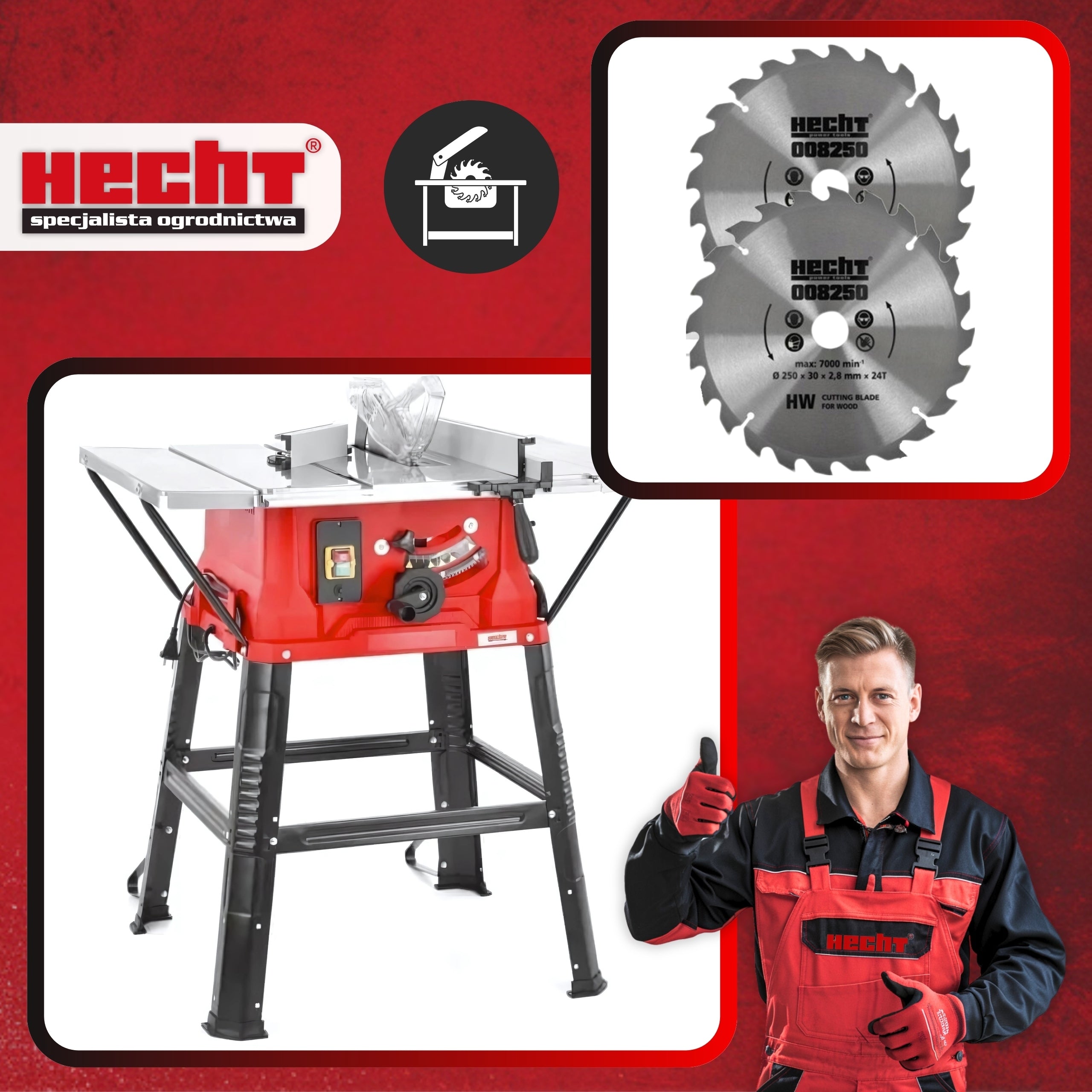 CIRCULAR SAW STRONG COUNTRY TABLE CUTTER HECHT 8254 - DISC x 2 Manufacturer code 8254