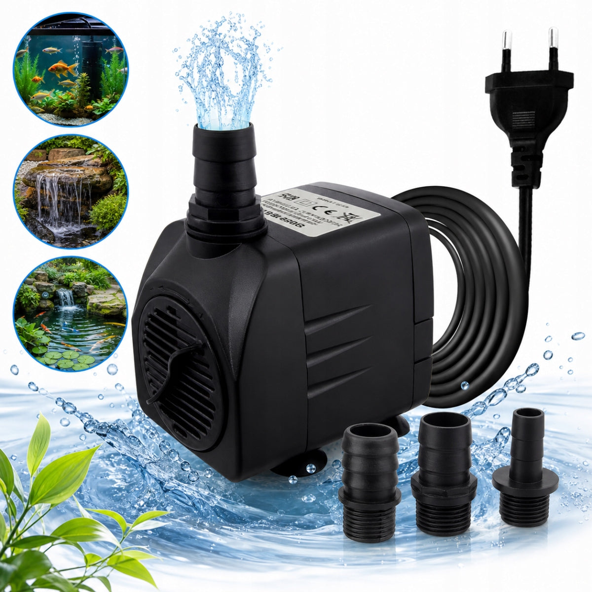 CIRCULATING LIQUID WATER PUMP FOR POND WATER FOUNTAIN 2000L/H