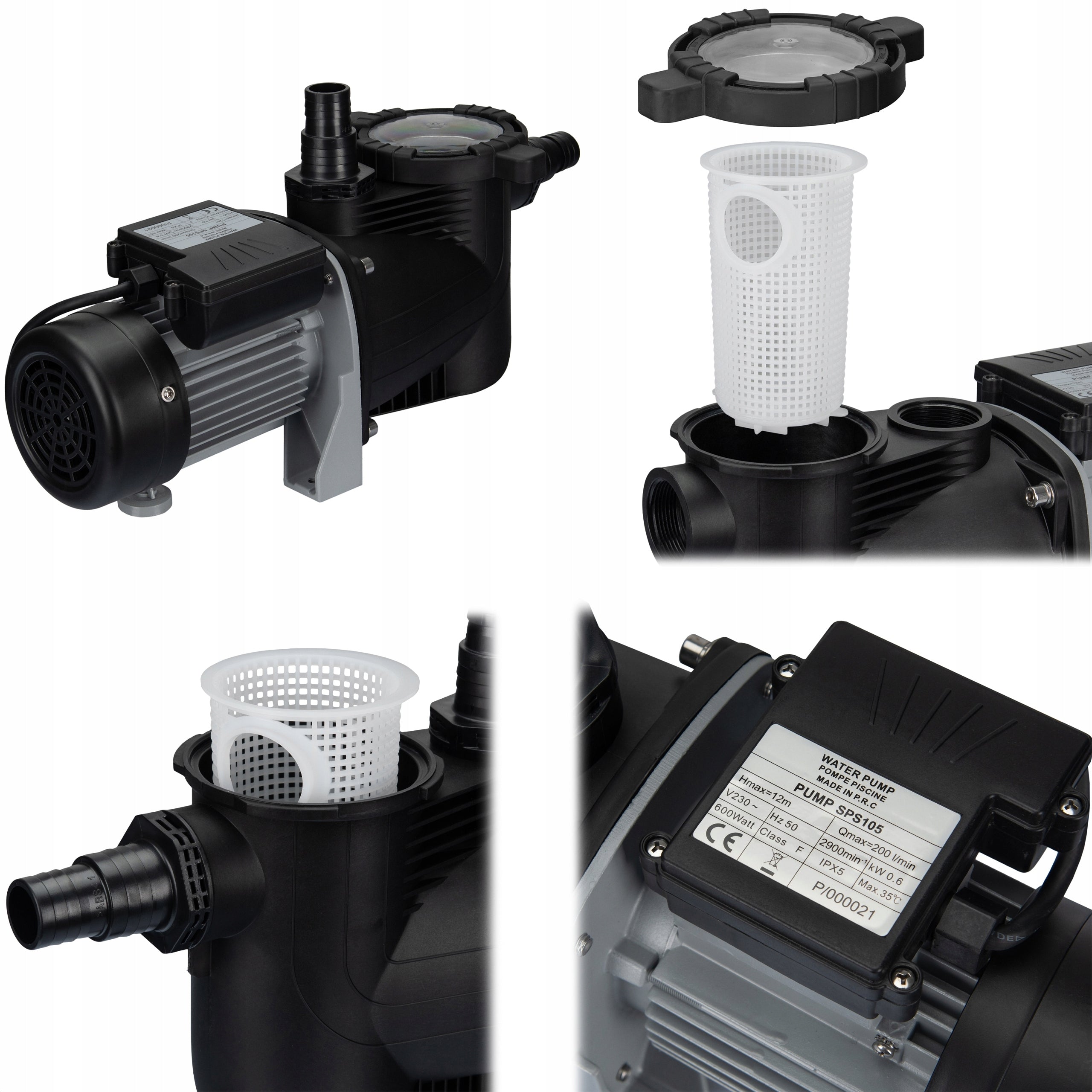 CIRCULATION POOL PUMP 12000l/h SELF-PRIMING COIL 600W QUIET