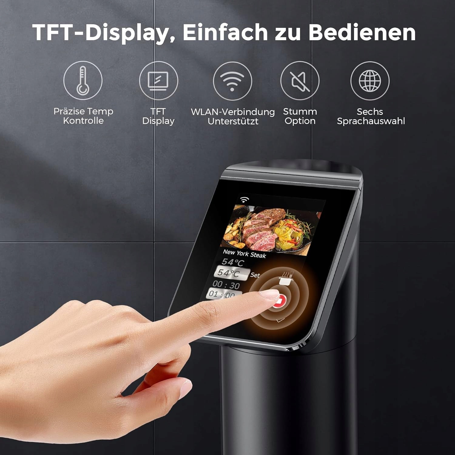 CIRCULATOR SOUS VIDE WIFI 1100W 50L LED IPX7 TOUCH TIMER 40–90°C EAN (GTIN) 5907401209115