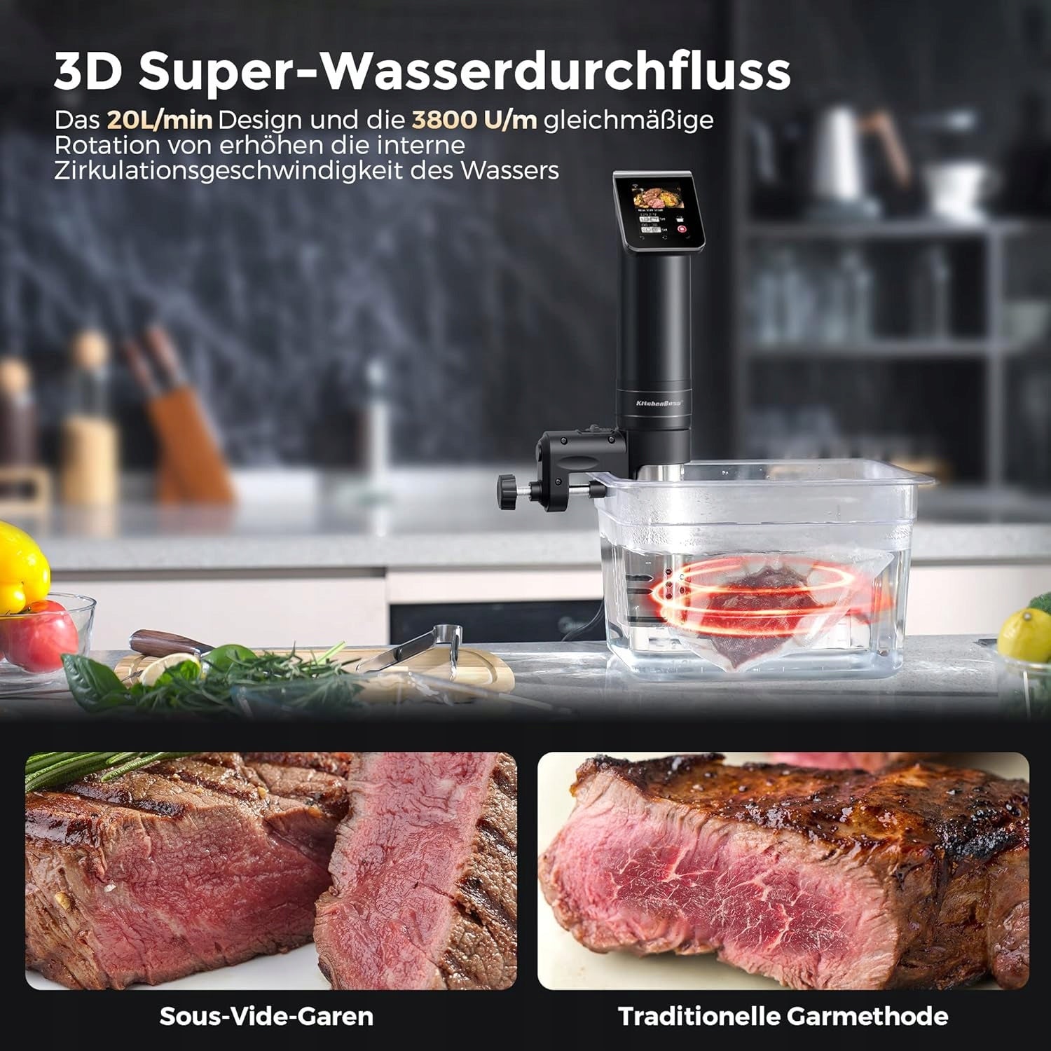 CIRCULATOR SOUS VIDE WIFI 1100W 50L LED IPX7 TOUCH TIMER 40–90°C Manufacturer code 5907401209115