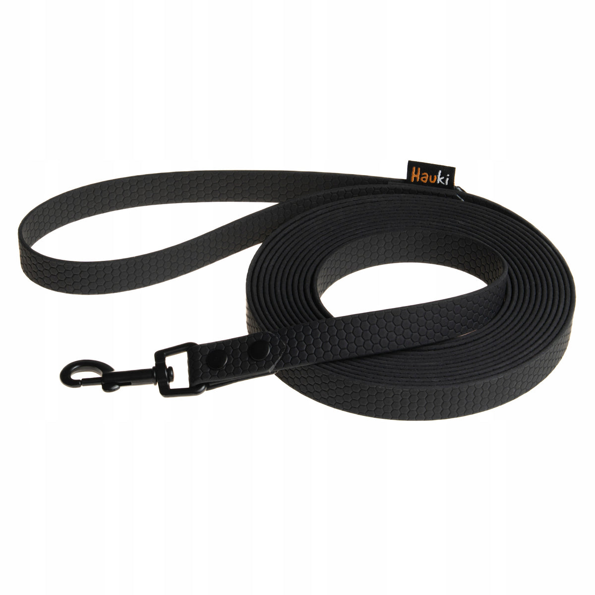 CITY LEASH FOR BIG DOG 5M. TRAINING ROPE FOR DOG. BLACK. HEXA