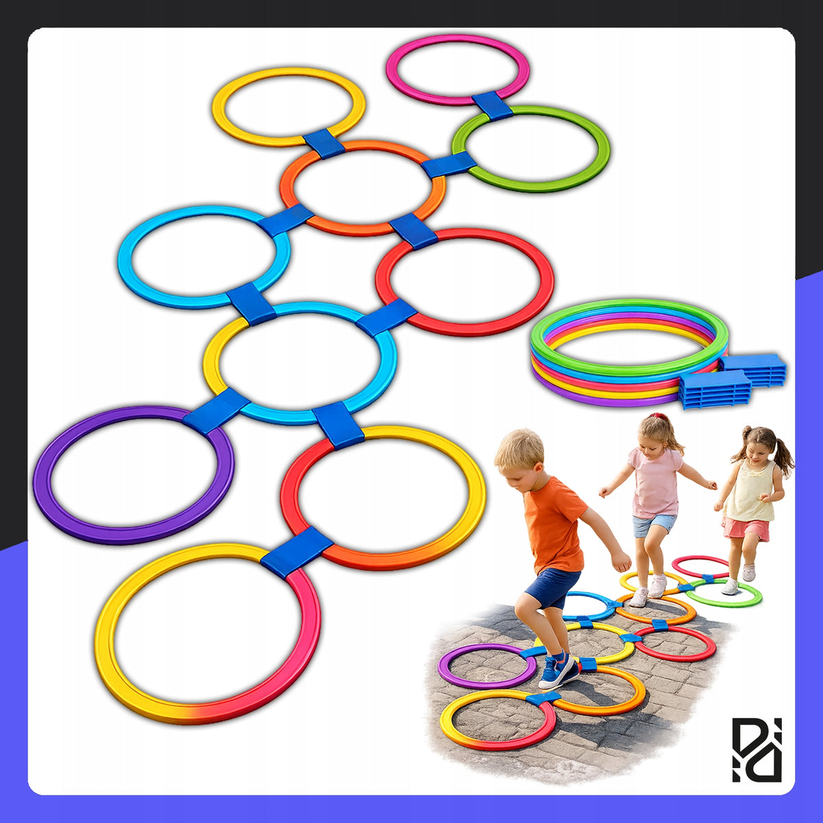 CLASS GAME FOR JUMPING HOOPS COLORFUL RINGS ARCADE GAME CHILDREN Manufacturer code GRA KLASY SKAKANIA