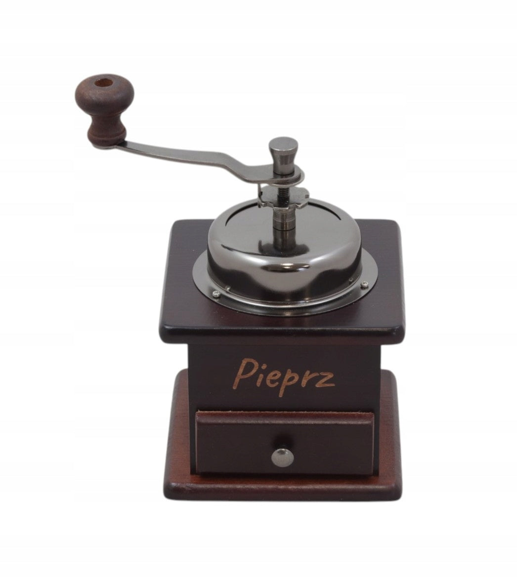 CLASSIC RETRO PEPPER HAND GRINDER WITH DRAWER ADJUSTABLE ENGRAVING