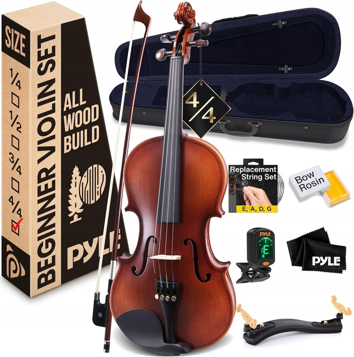CLASSIC VIOLIN FOR CHILDREN 4/4 FULL SET OF ACCESSORIES SOLID DUST