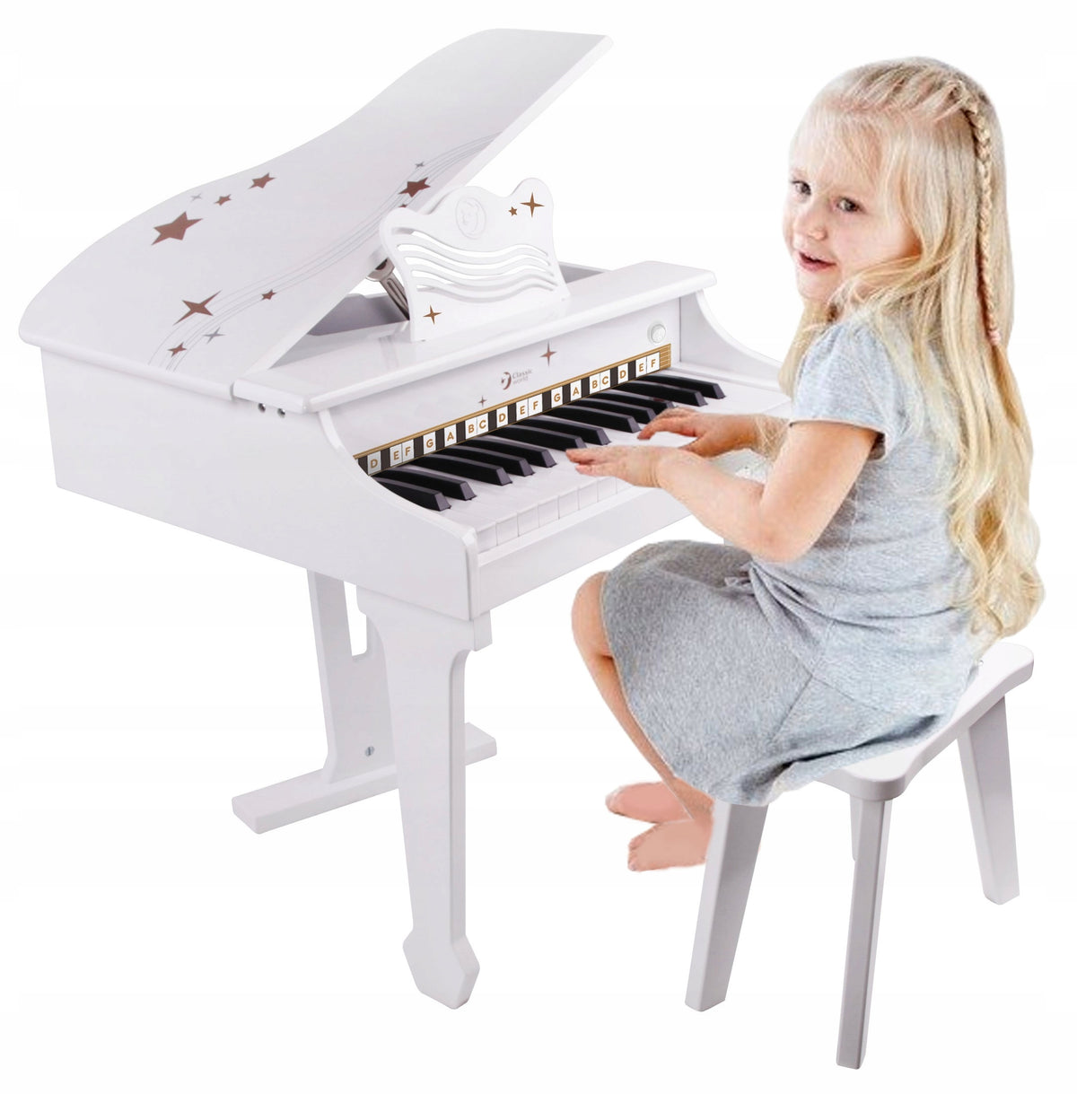 CLASSIC WORLD Large Piano for Children with Chair and Book Brand Classic World