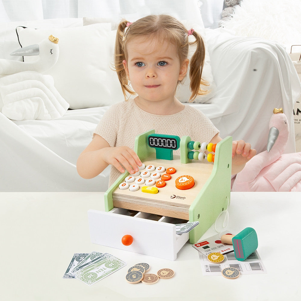 CLASSIC WORLD Wooden Shop Cash Register for Children Brand Classic World