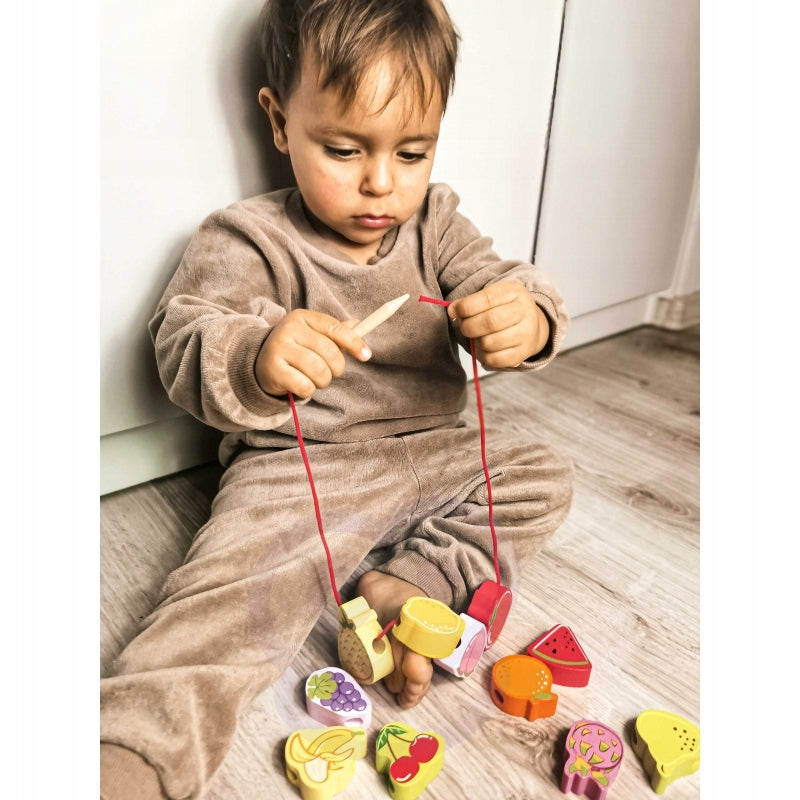 CLASSIC WORLD Wooden Threading Blocks Fruit 13 el. Brand Classic World