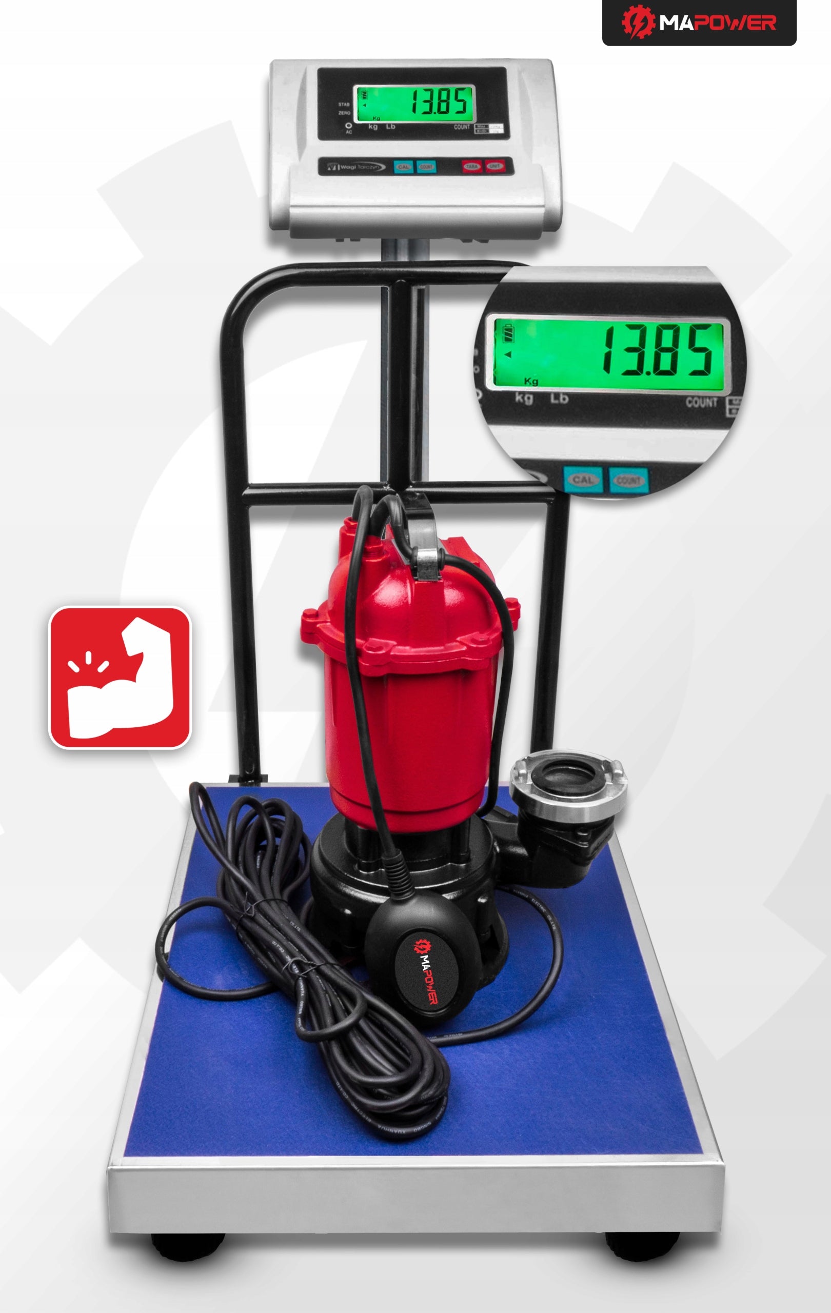 CLEAN DIRTY WATER PUMP SEPTIC TANK FLOAT WITH SHREDDER 750W MAPOWER Engine power 750 W