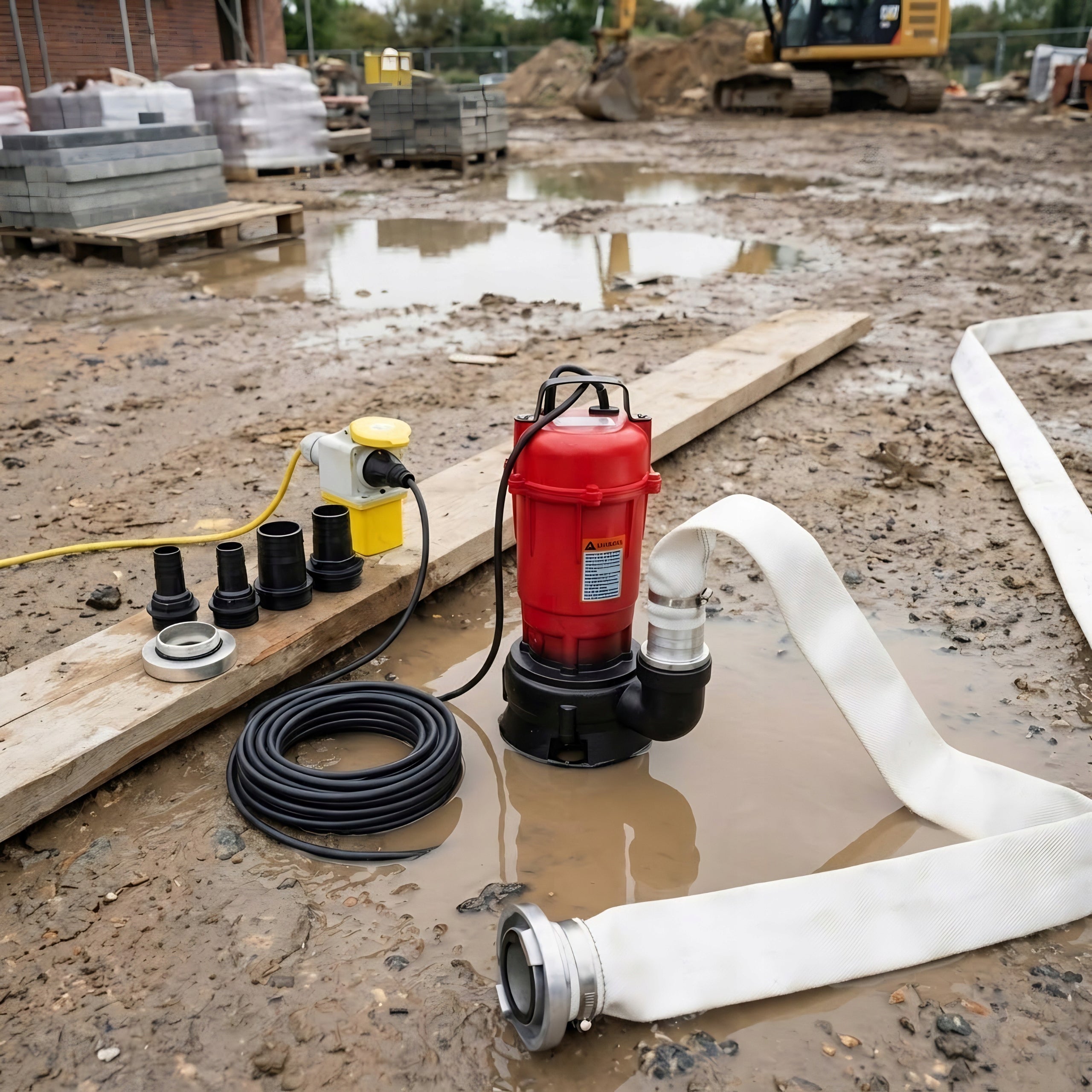 CLEAN DIRTY WATER PUMP SEPTIC TANK WITH SHREDDER + FIRE HOSE 20m Packaging status original