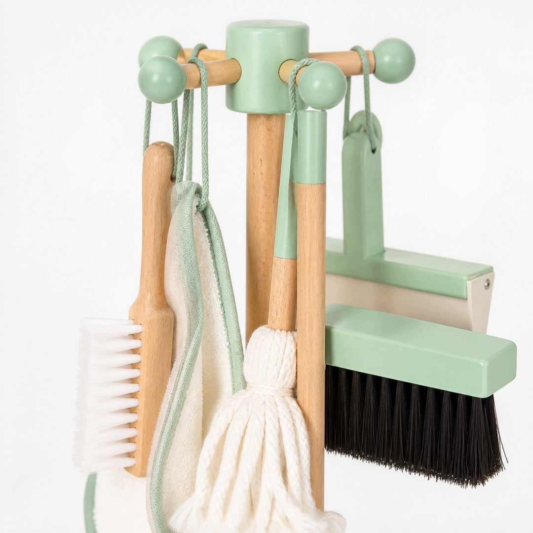 CLEANING KIT FOR CHILDREN MOP BROOM DUSTPAN BRUSH STAND WOOD Manufacturer code ZSDDMMSSSD